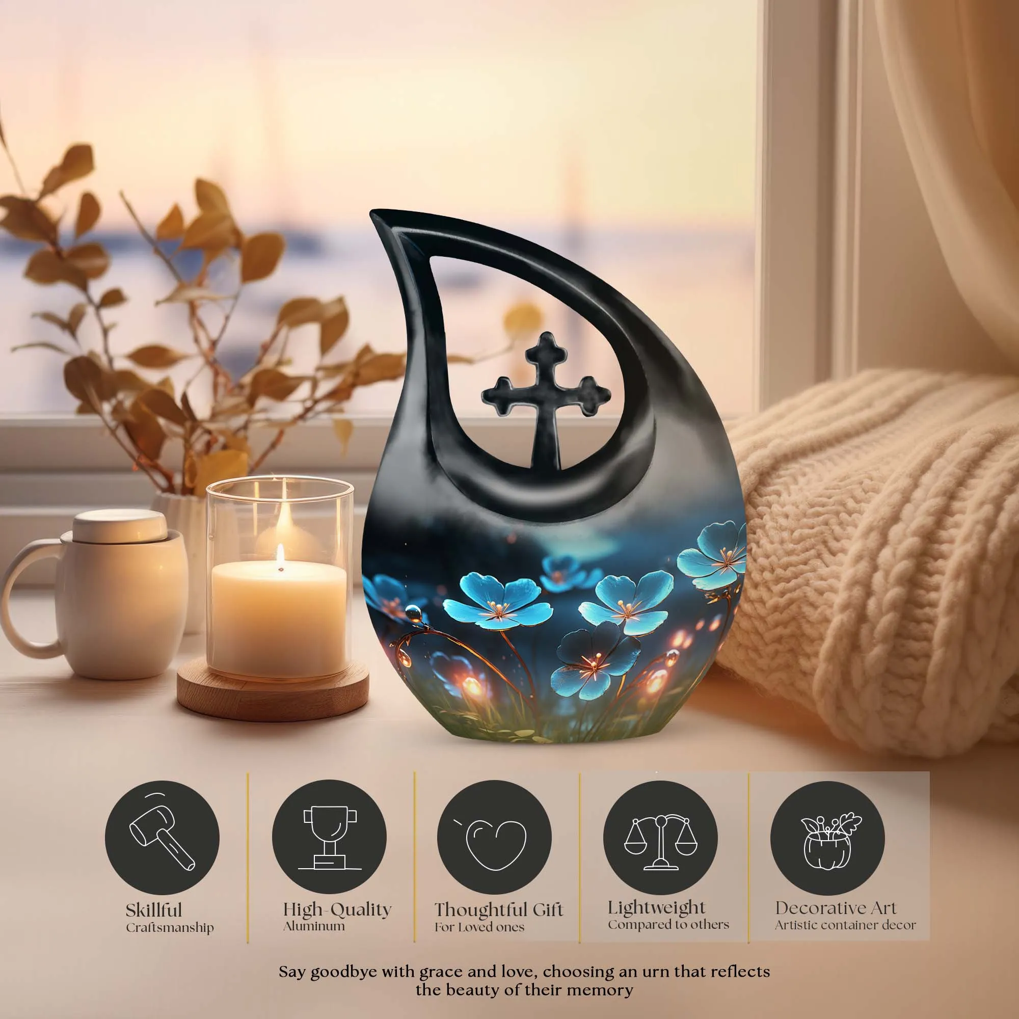 Affordable Flower Urn Memorializing Loved Ones  Cherished