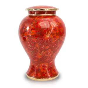 Autumn Leaves Cloisonne Cremation Urn