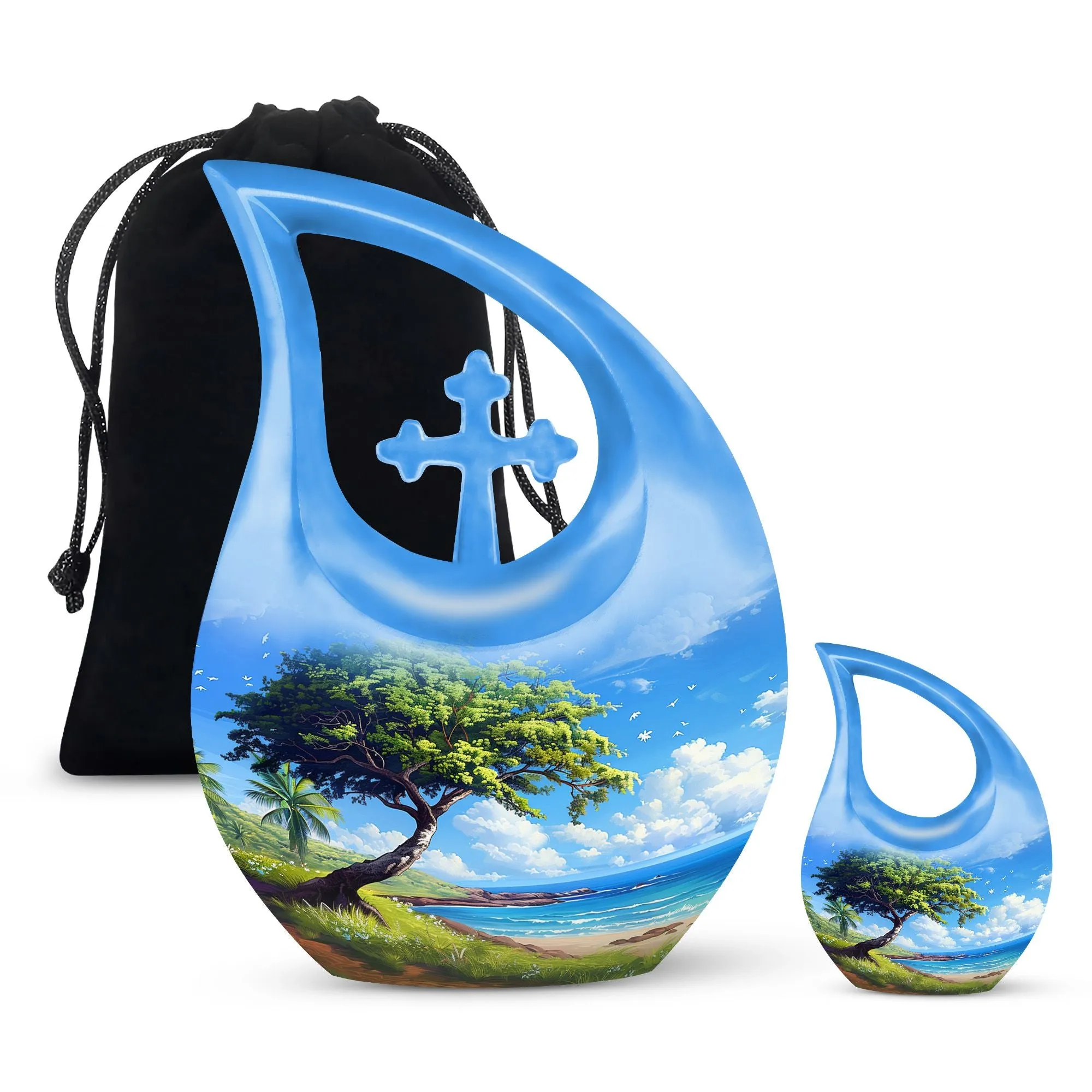 Beach Urn Memorial Keepsake: Unique Aluminium Large Cremation Treasure