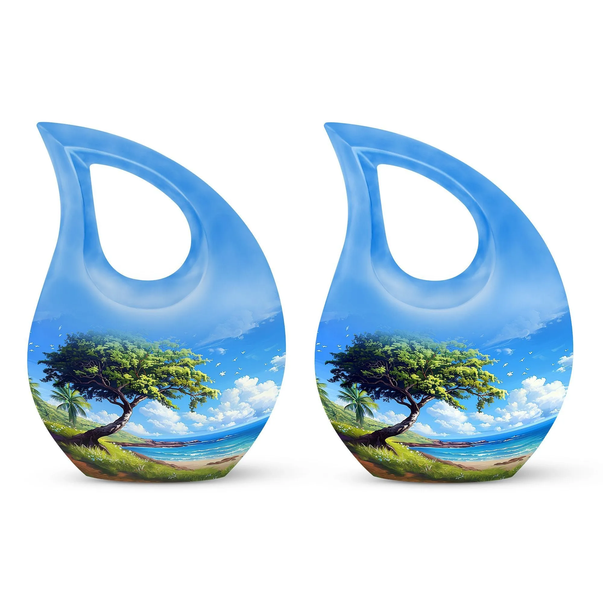 Beach Urn Memorial Keepsake: Unique Aluminium Large Cremation Treasure