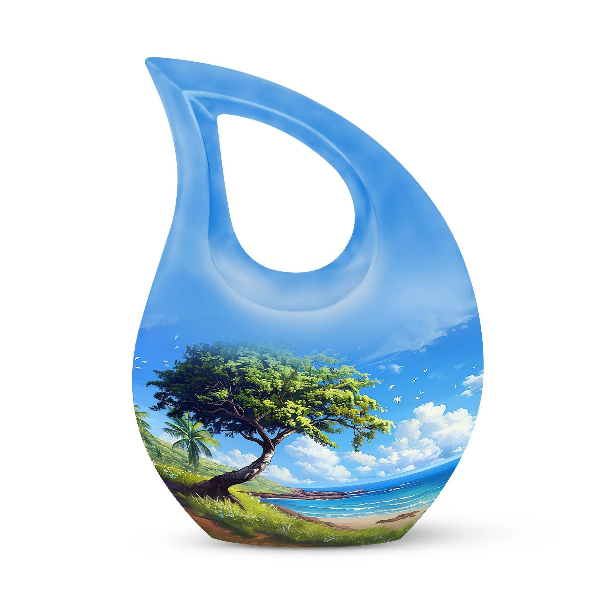 Beach Urn Memorial Keepsake: Unique Aluminium Large Cremation Treasure
