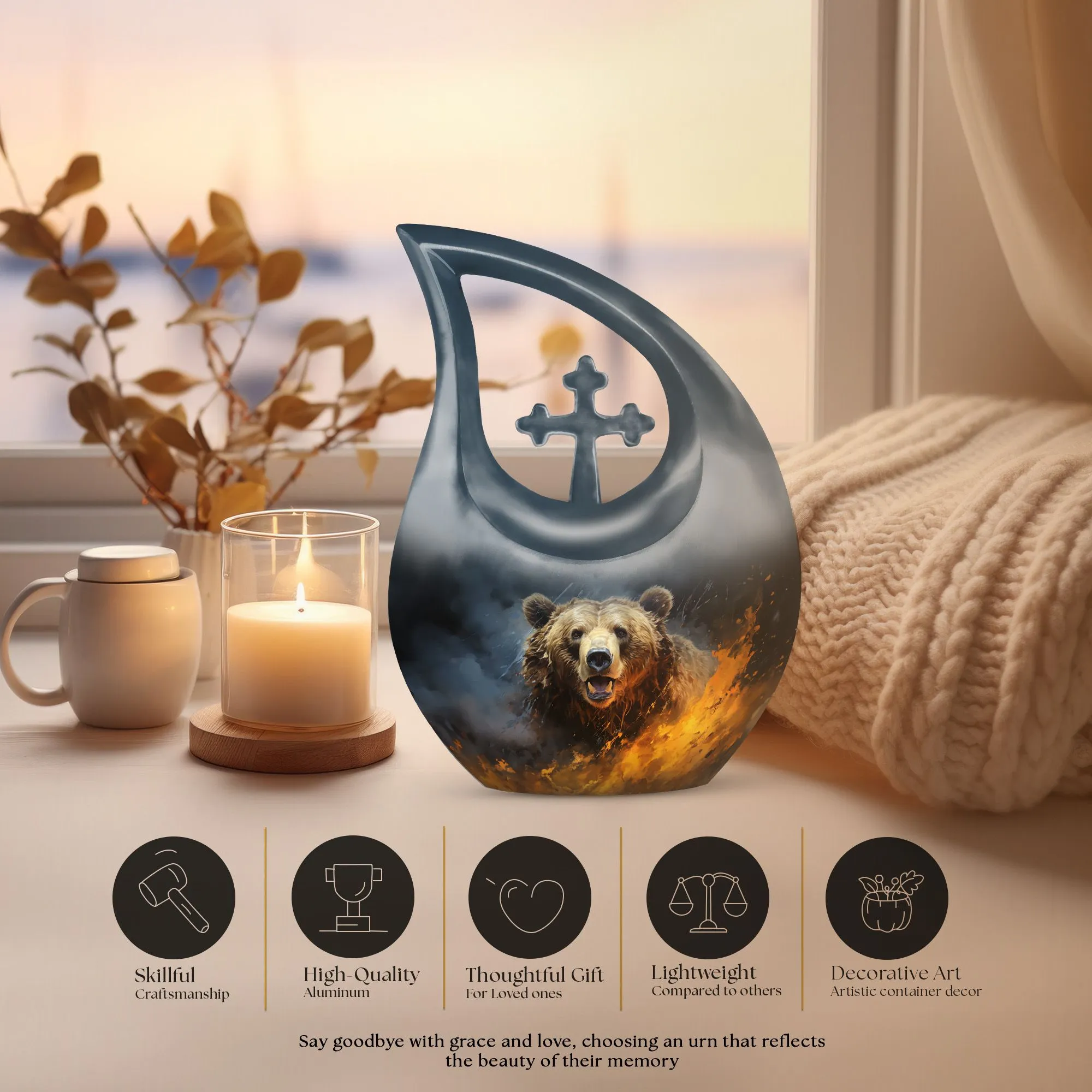 Bear Urn - Safe Memorial Urn for Tranquil Farewell