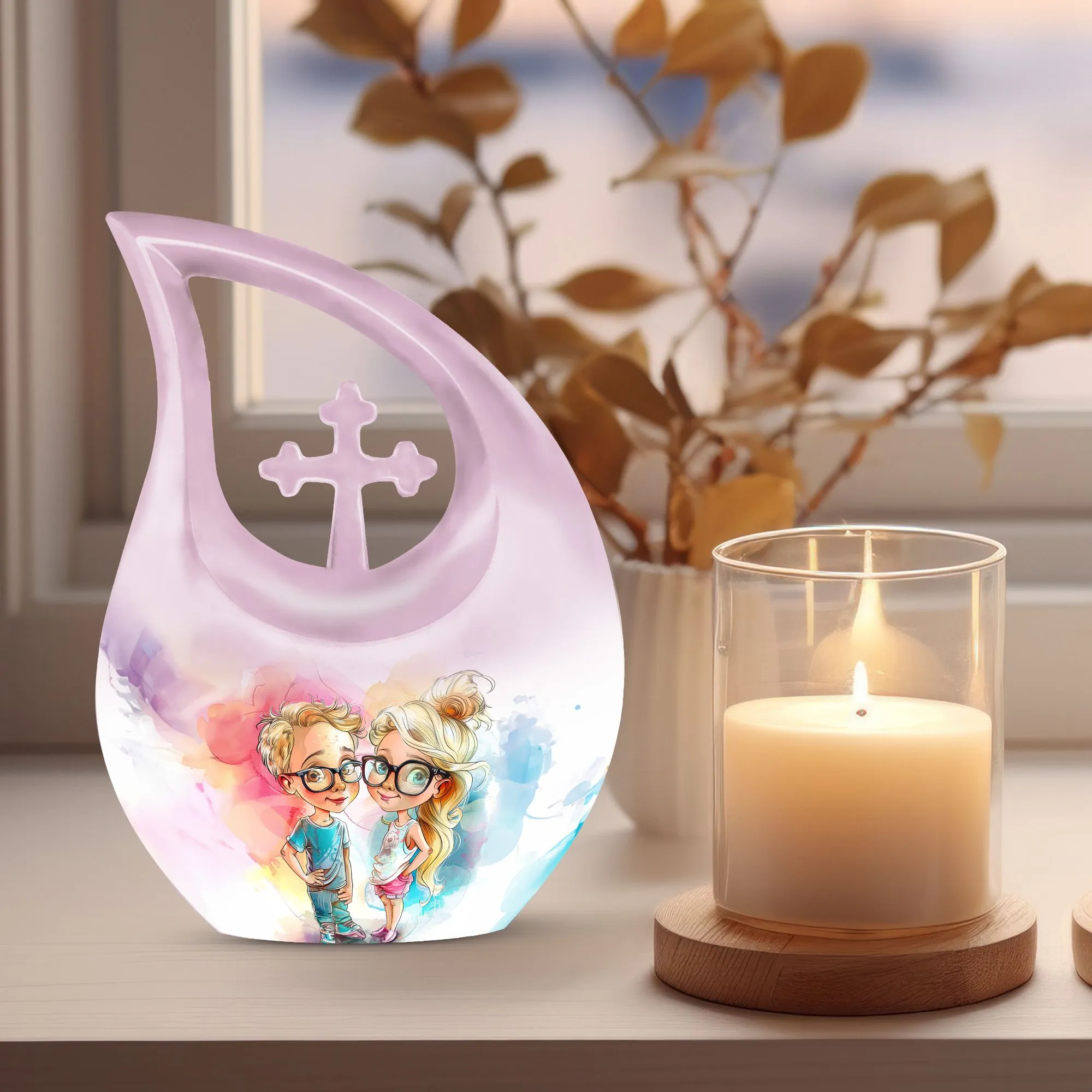 Brother and Sister Urn :Container For Cremated Adult Human Ashes