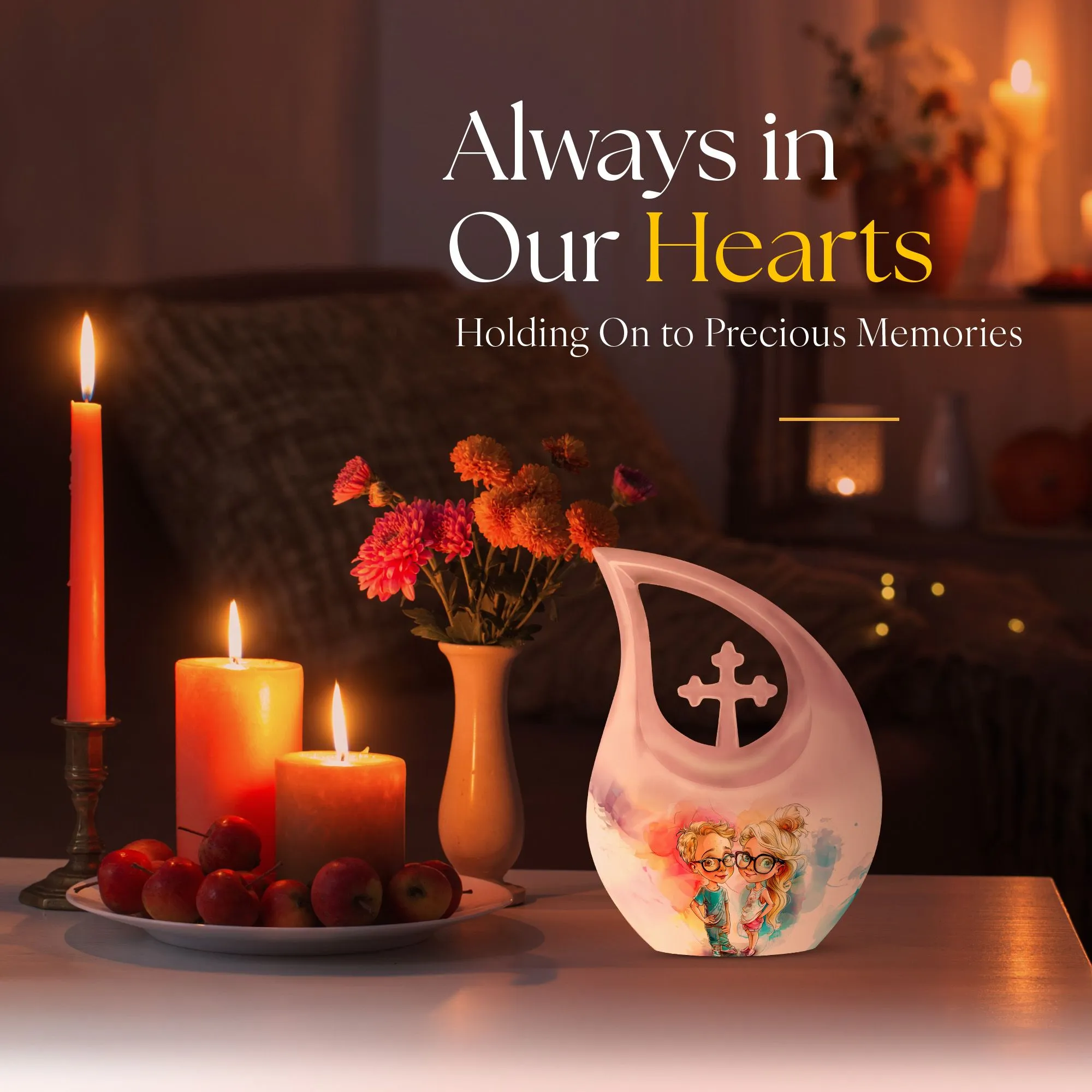 Brother and Sister Urn :Container For Cremated Adult Human Ashes