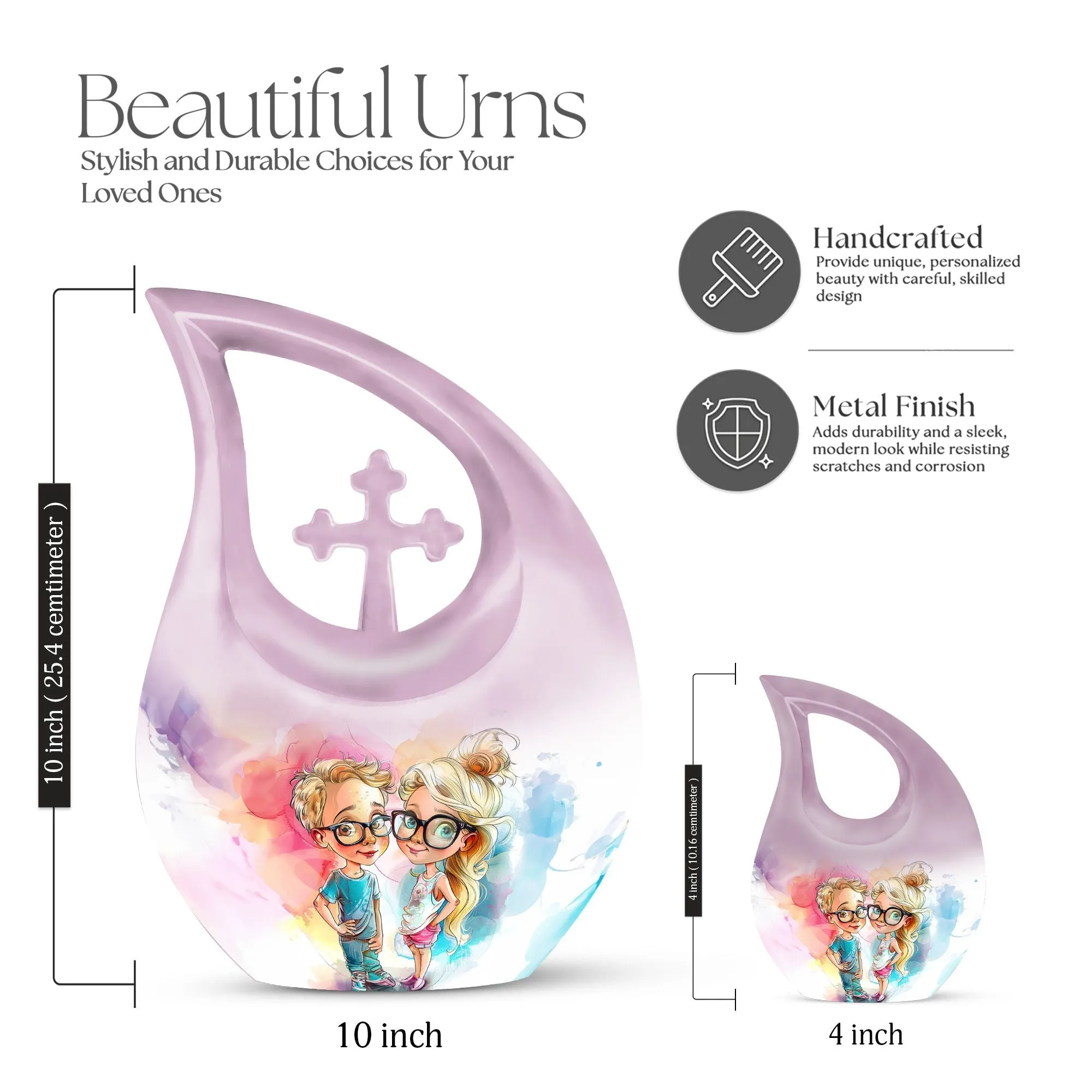 Brother and Sister Urn :Container For Cremated Adult Human Ashes