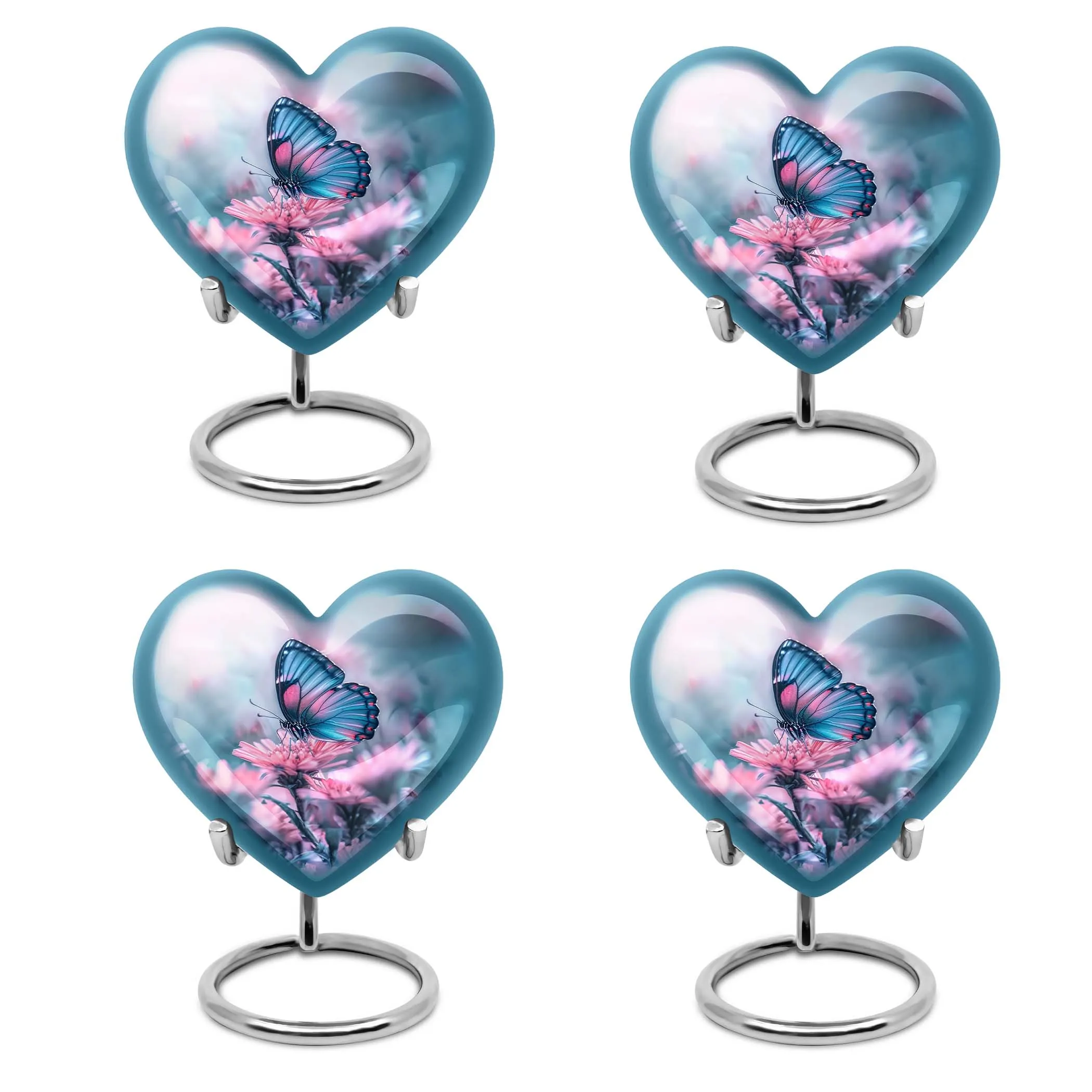 Butterfly Heart Memorial Cremation Urn For Ashes