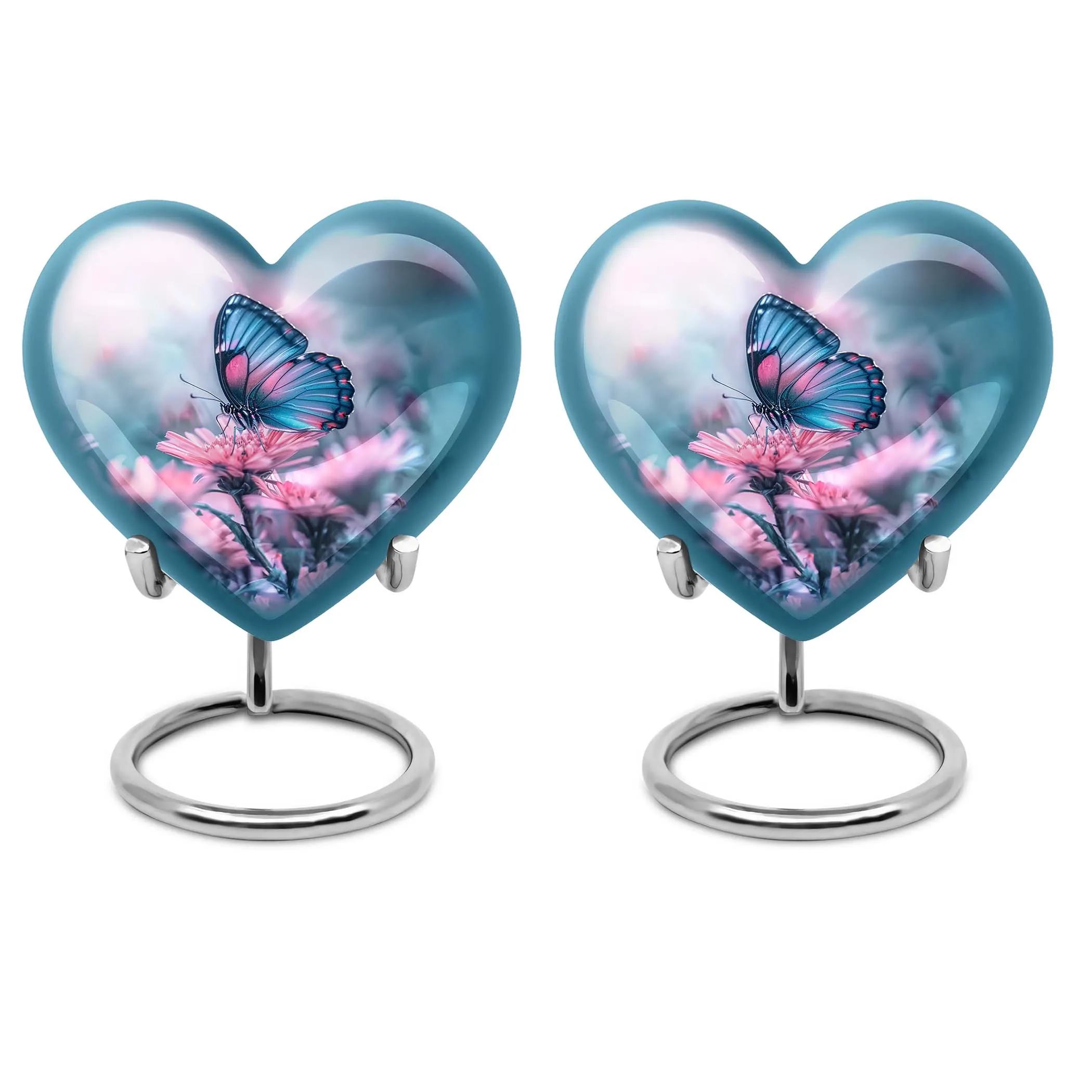 Butterfly Heart Memorial Cremation Urn For Ashes