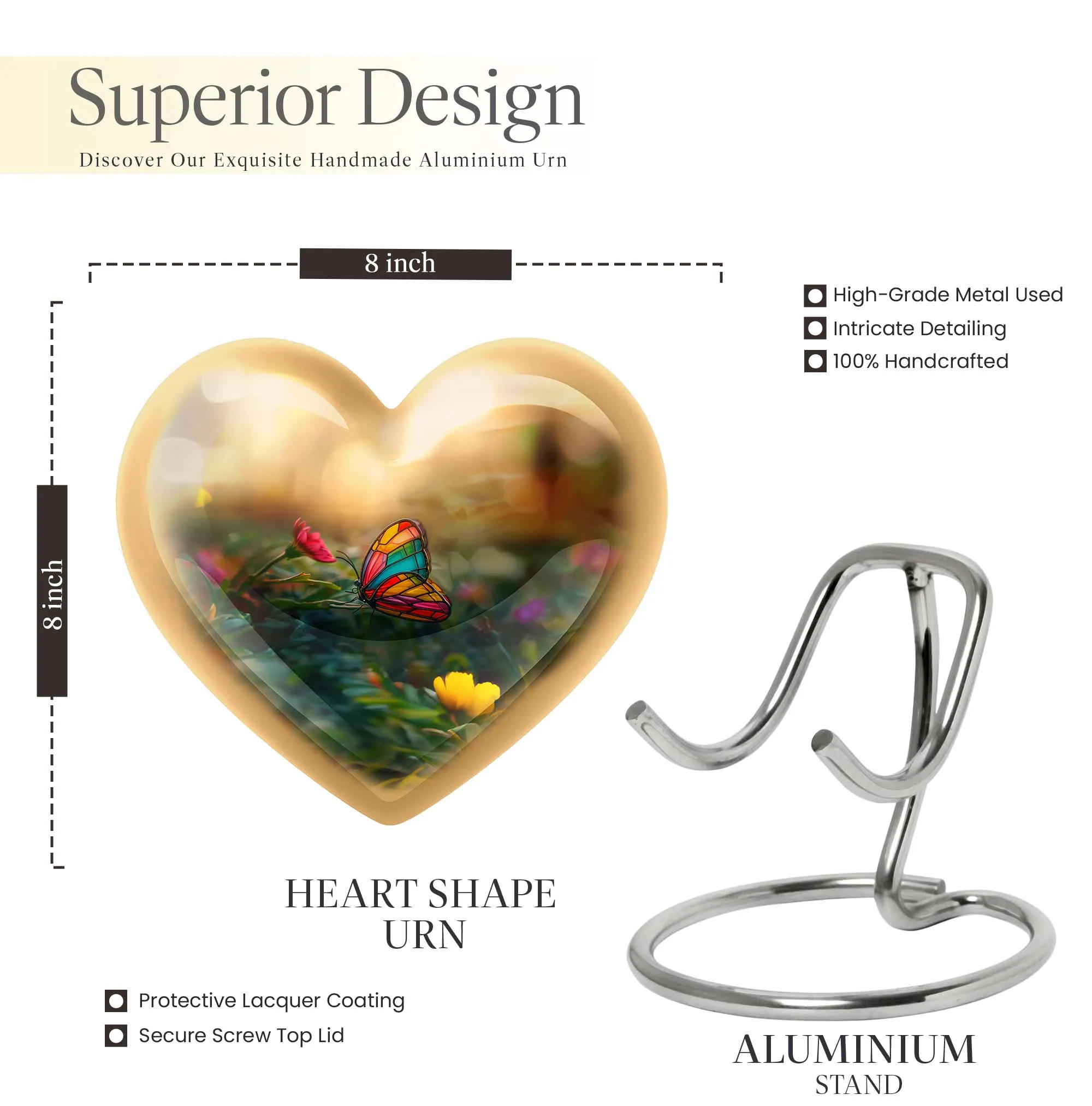 Butterfly's Serenity - Unique Aluminium Butterfly Urn for Peaceful Transition