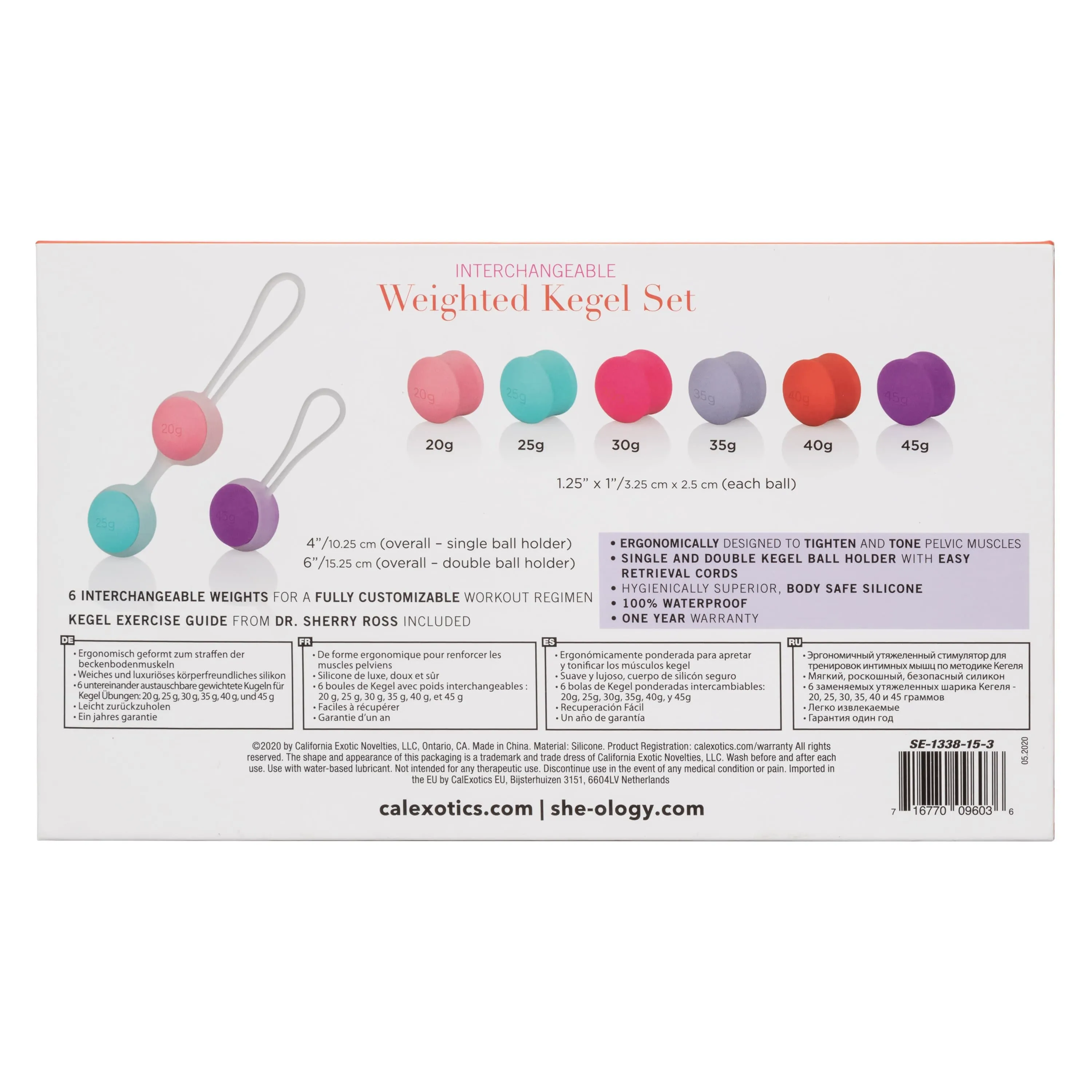 California Exotics - Sheology Interchangeable Weighted Kegel Set (Multi Colour)