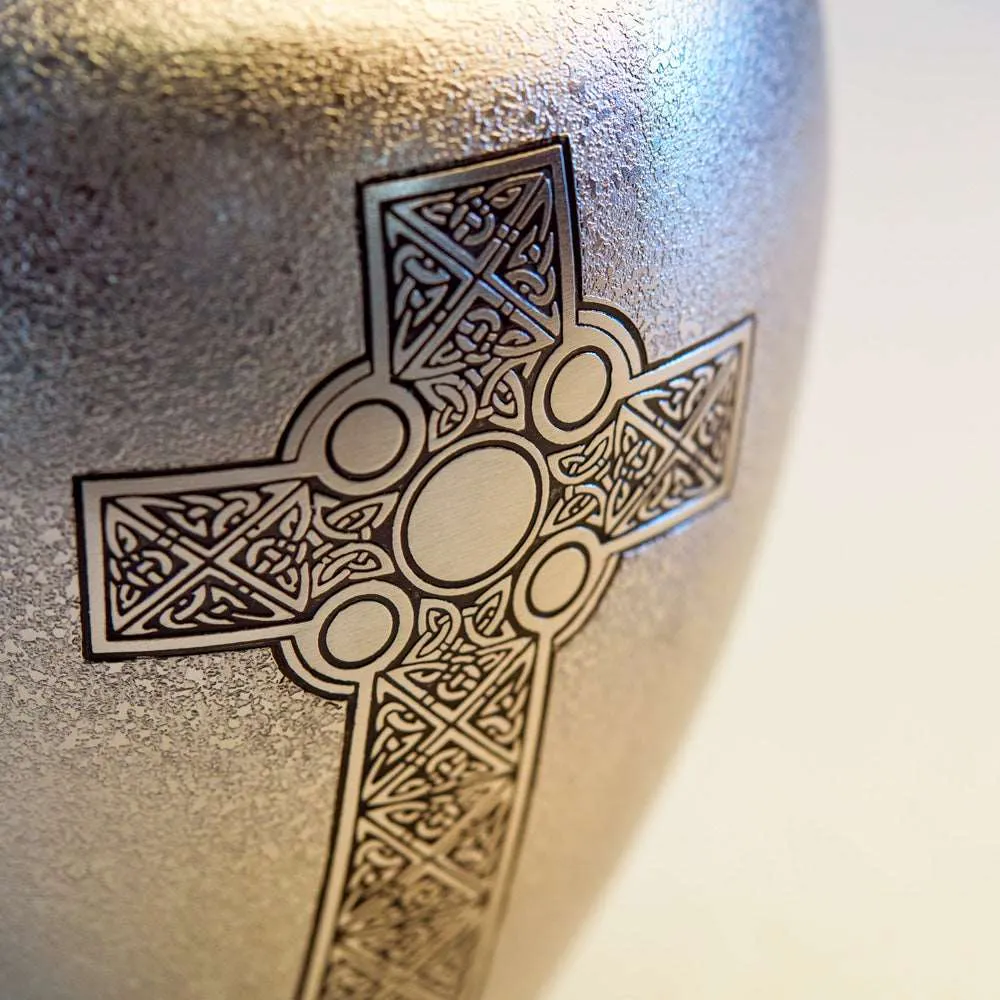 Celtic Cross Bronze Cremation Urn in Large