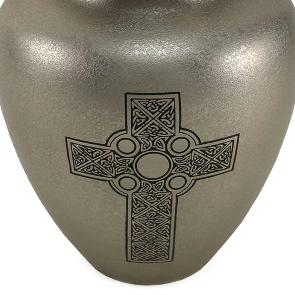 Celtic Cross Bronze Cremation Urn in Large