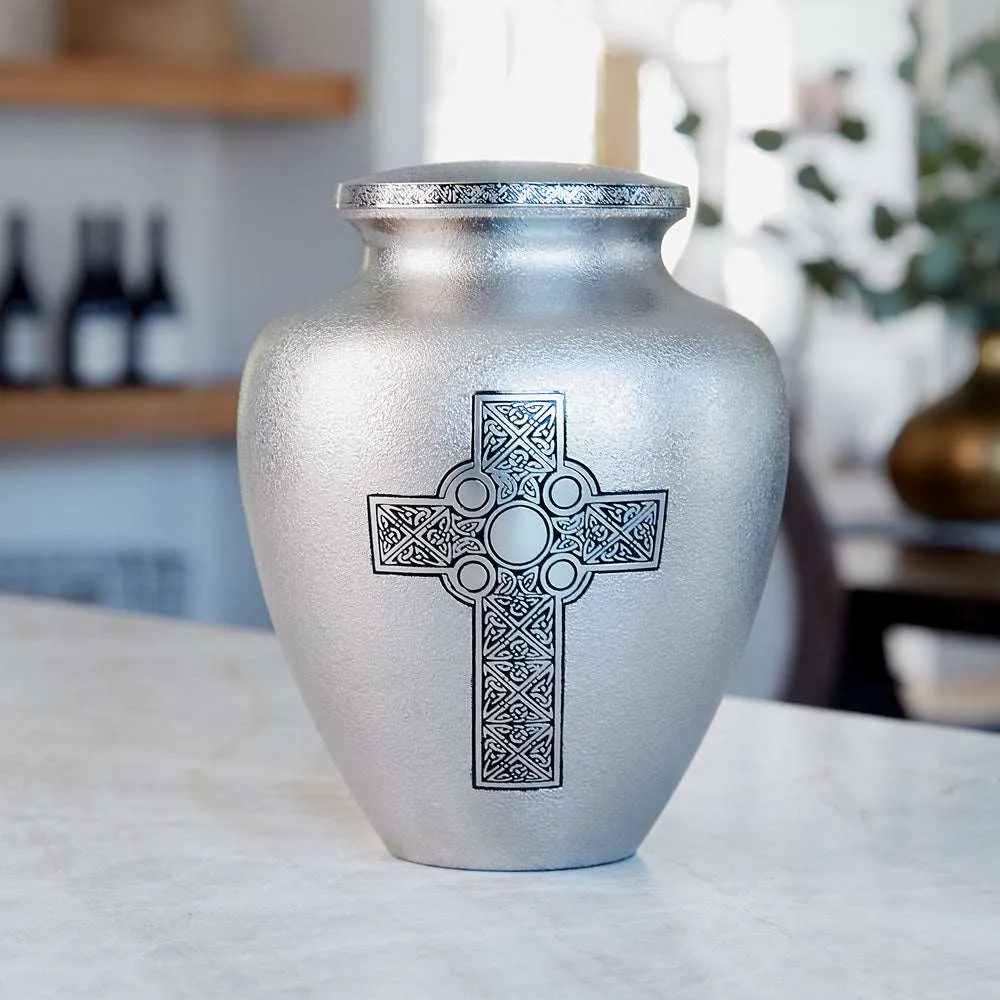 Celtic Cross Bronze Cremation Urn in Large