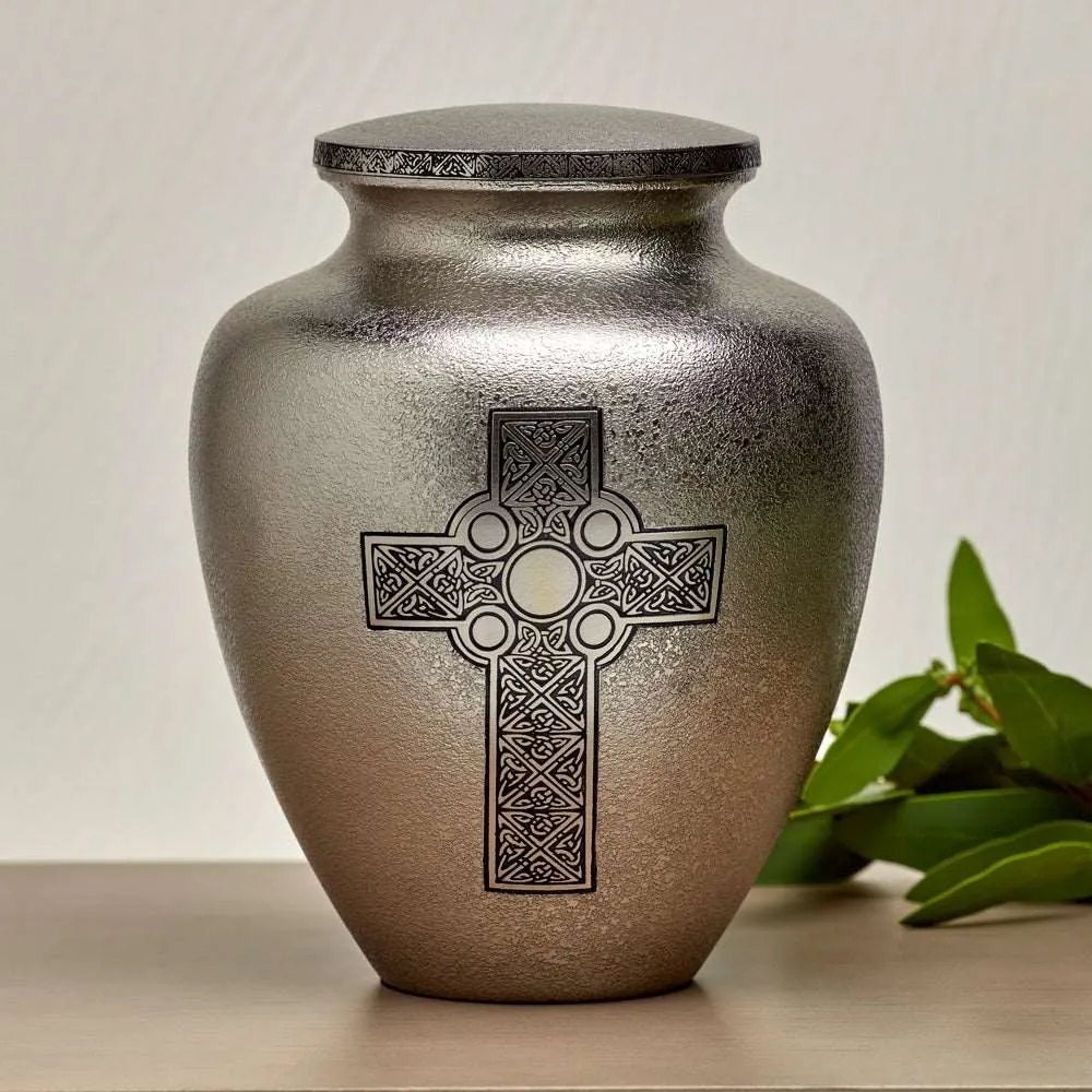 Celtic Cross Bronze Cremation Urn in Large