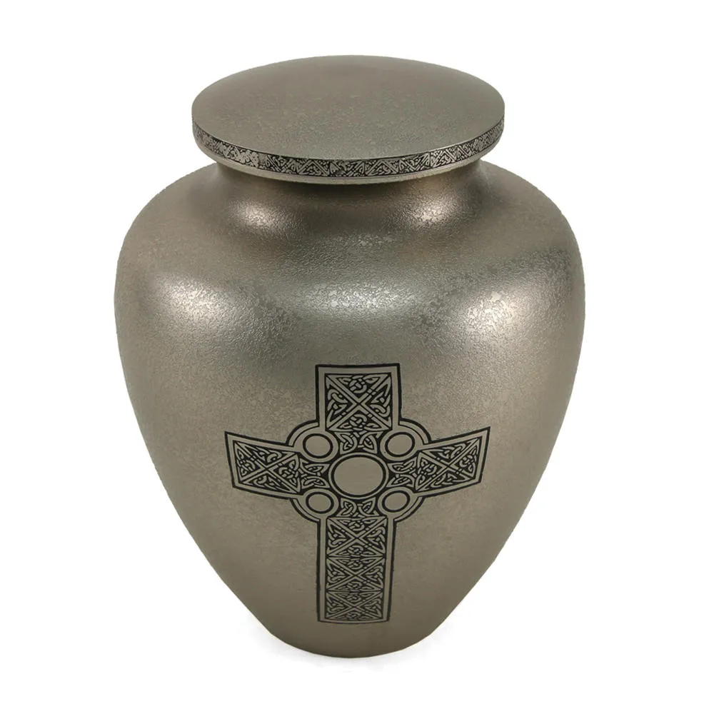 Celtic Cross Bronze Cremation Urn in Large