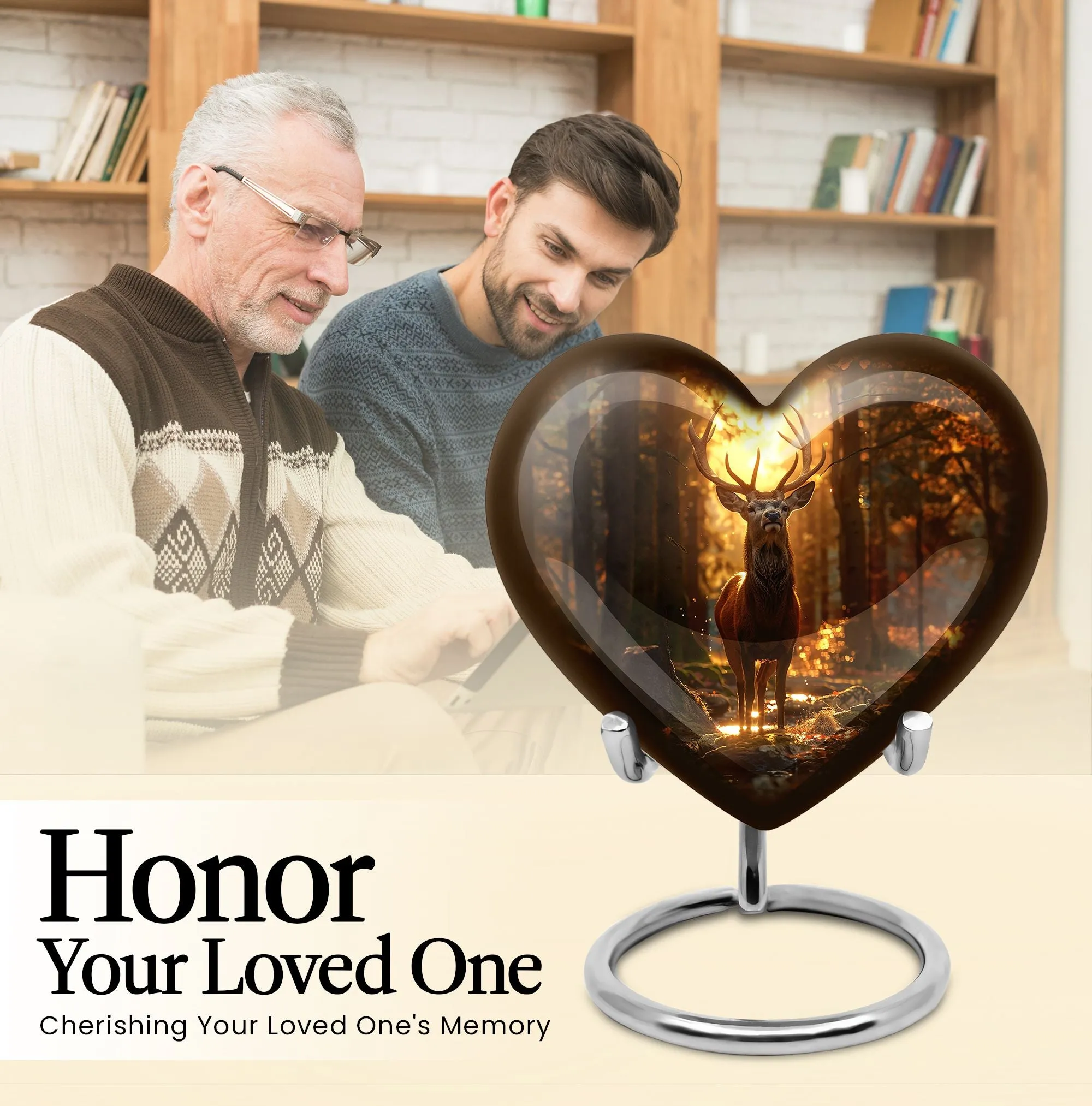 Charismatic Deer Haven - Funeral Cremation Keepsake for Ladies