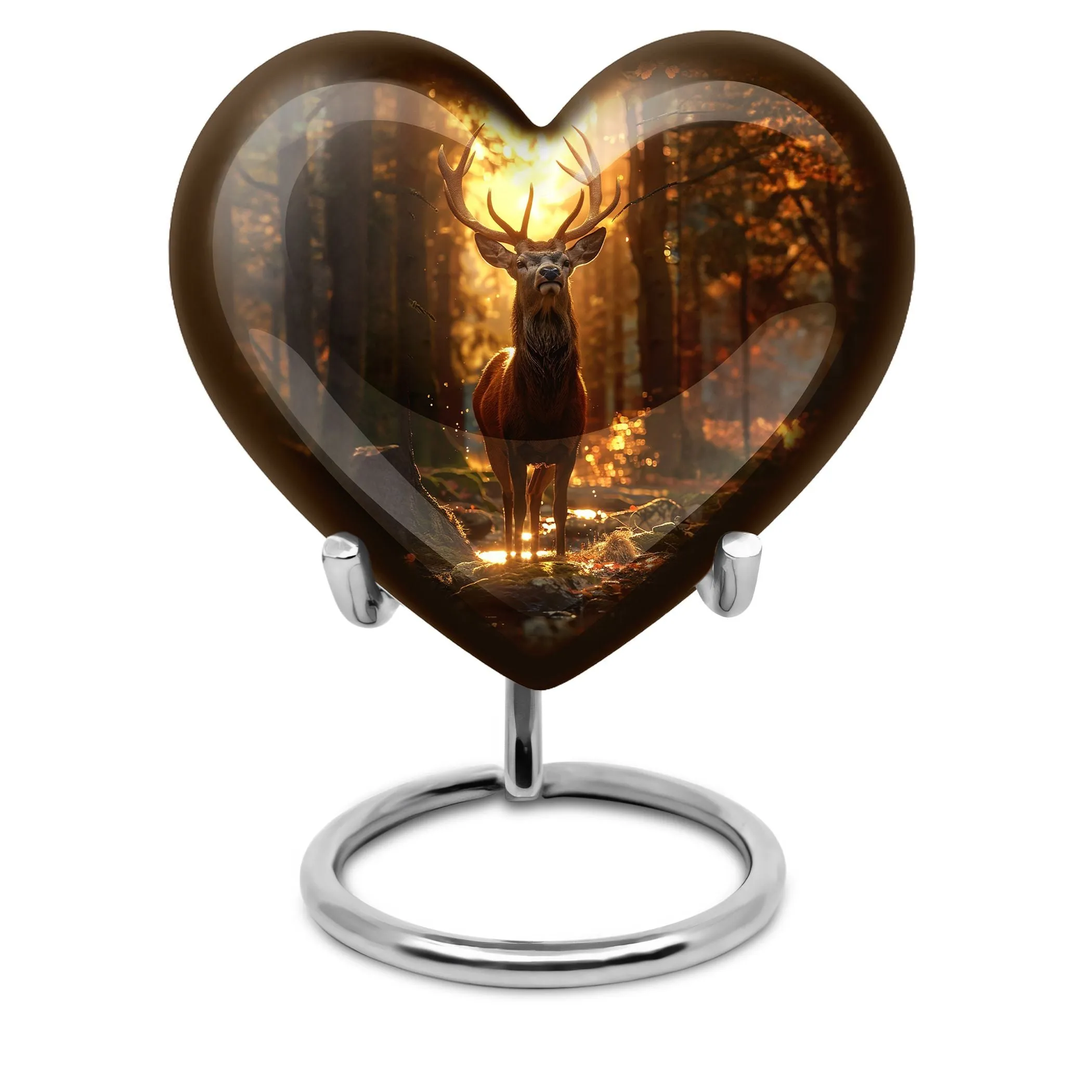 Charismatic Deer Haven - Funeral Cremation Keepsake for Ladies