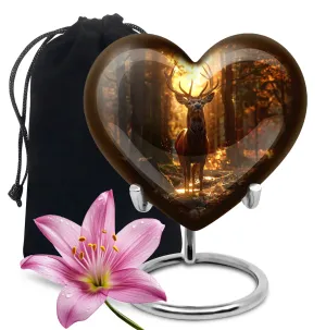 Charismatic Deer Haven - Funeral Cremation Keepsake for Ladies