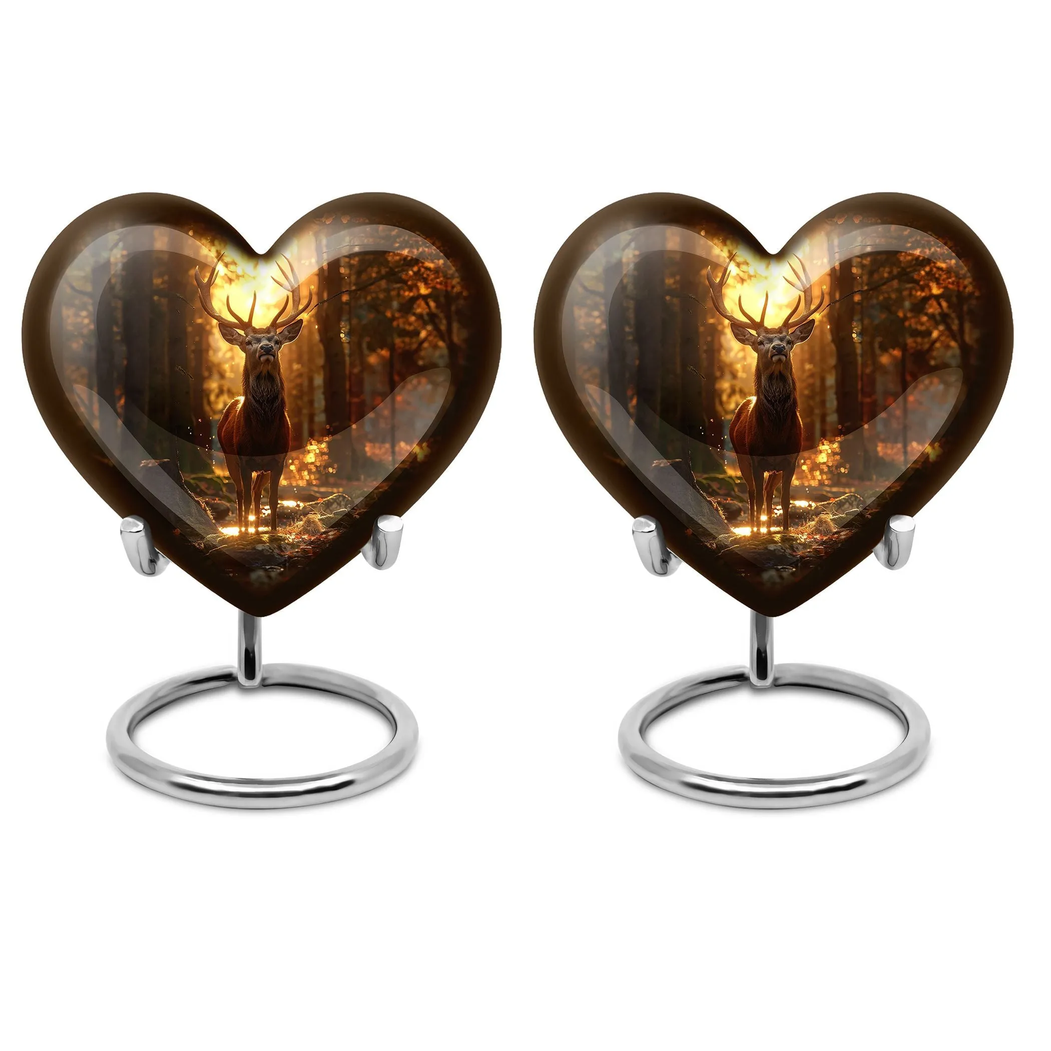 Charismatic Deer Haven - Funeral Cremation Keepsake for Ladies