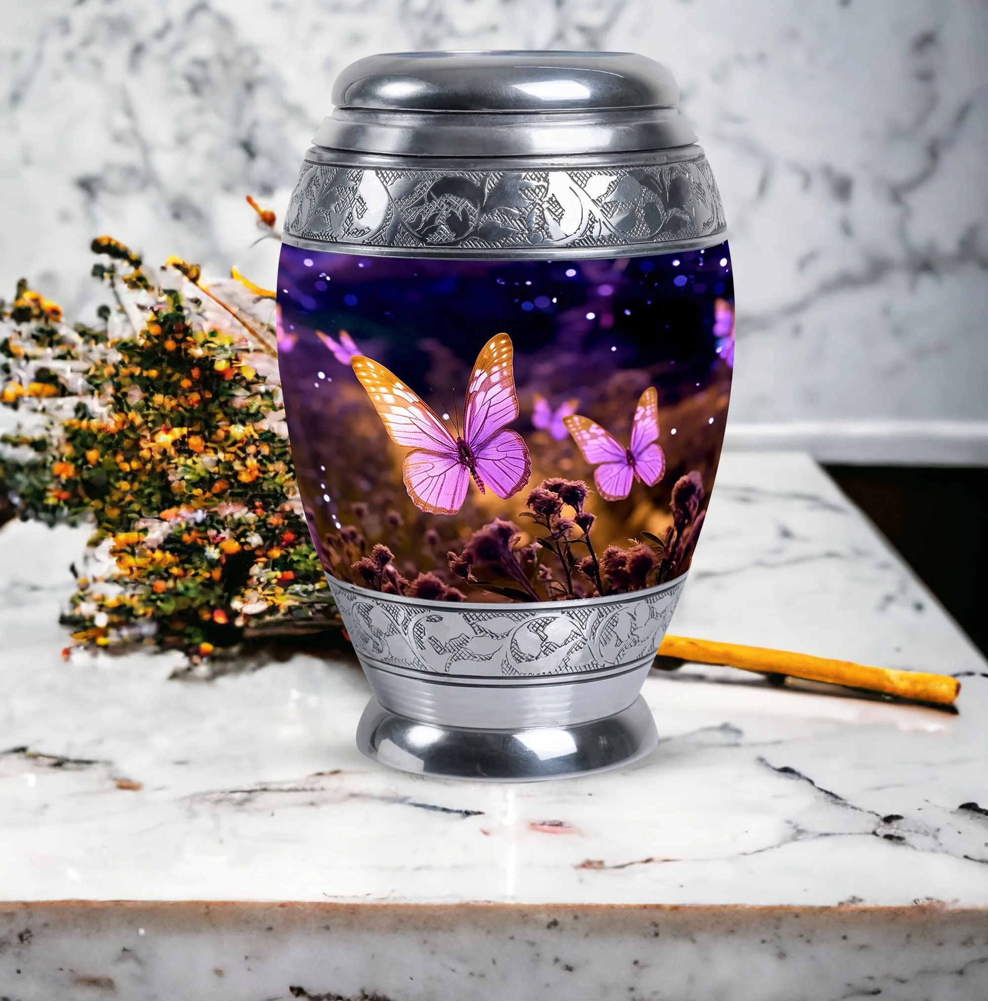Colorful Butterfly Cremation Urn for Adults