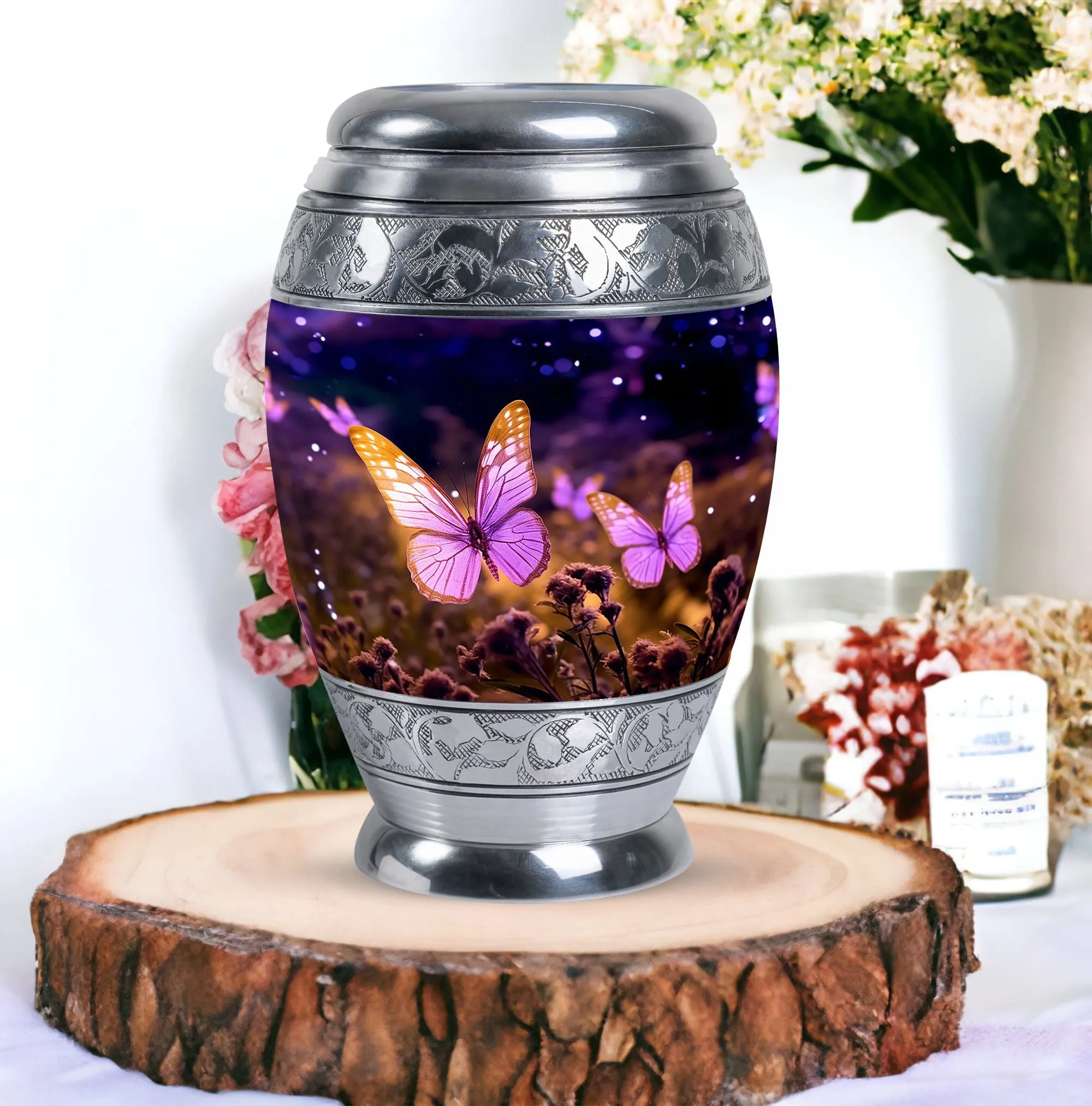 Colorful Butterfly Cremation Urn for Adults
