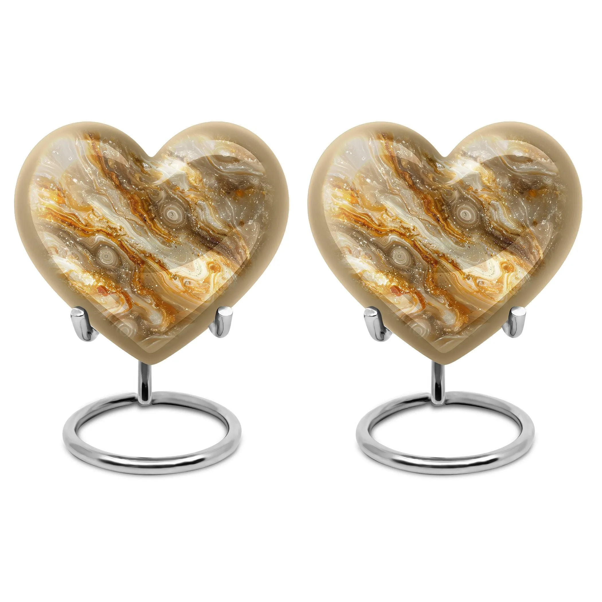 Colourful Swirl Heart Tribute: Large Abstract Memorial Cremation Urn