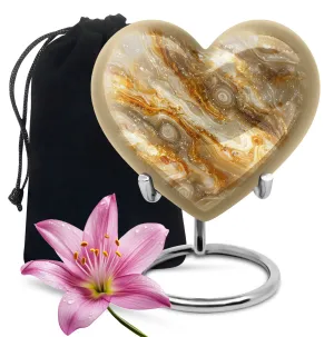 Colourful Swirl Heart Tribute: Large Abstract Memorial Cremation Urn