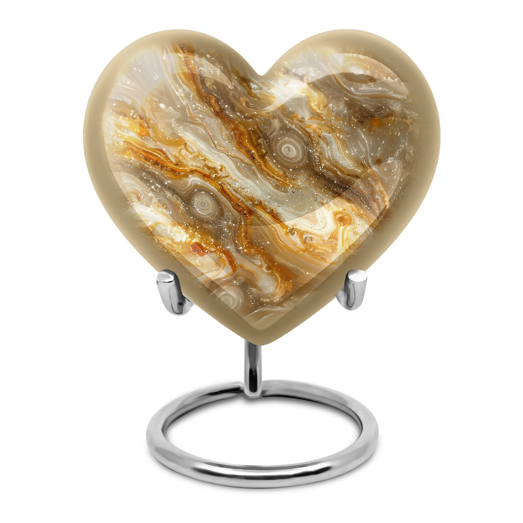 Colourful Swirl Heart Tribute: Large Abstract Memorial Cremation Urn