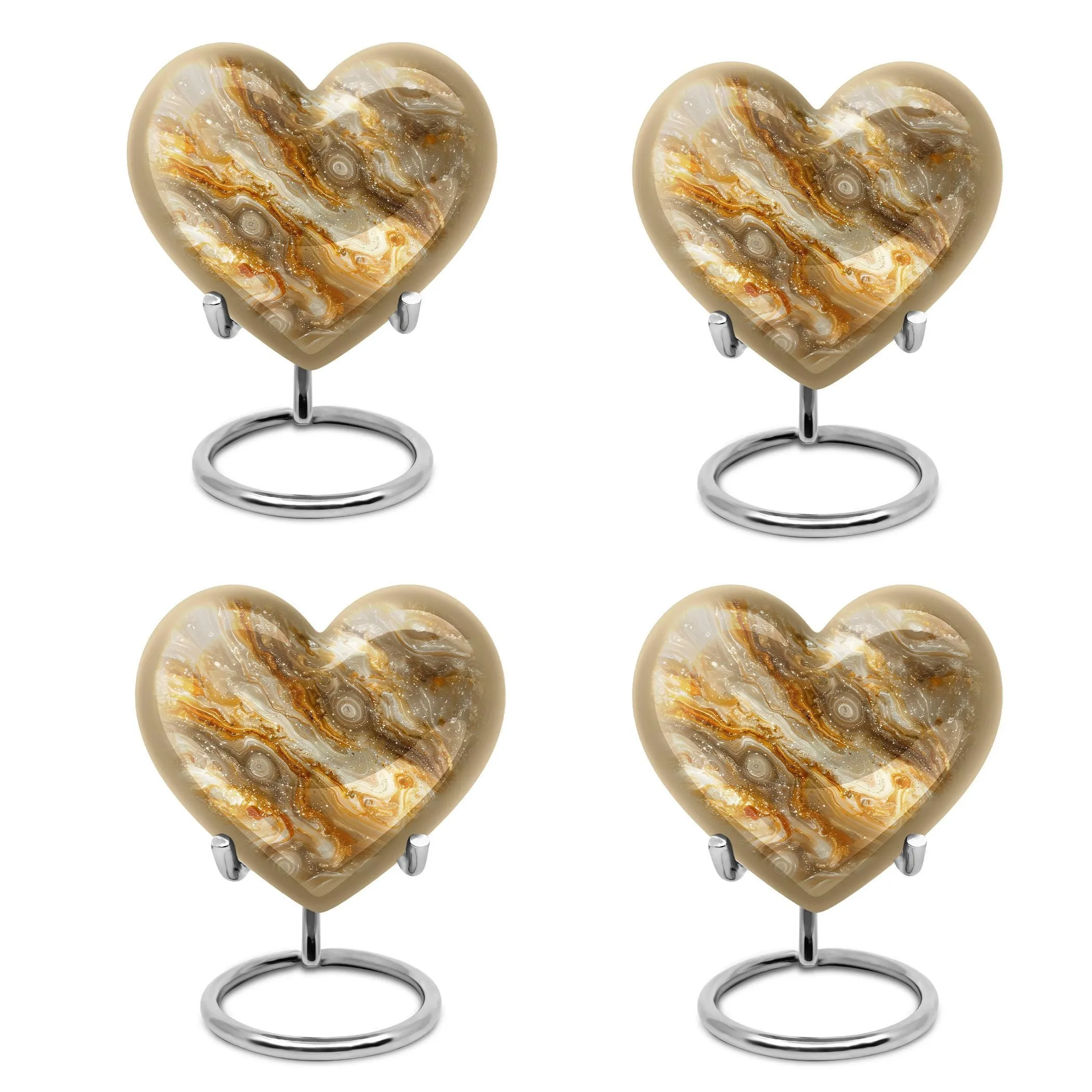 Colourful Swirl Heart Tribute: Large Abstract Memorial Cremation Urn