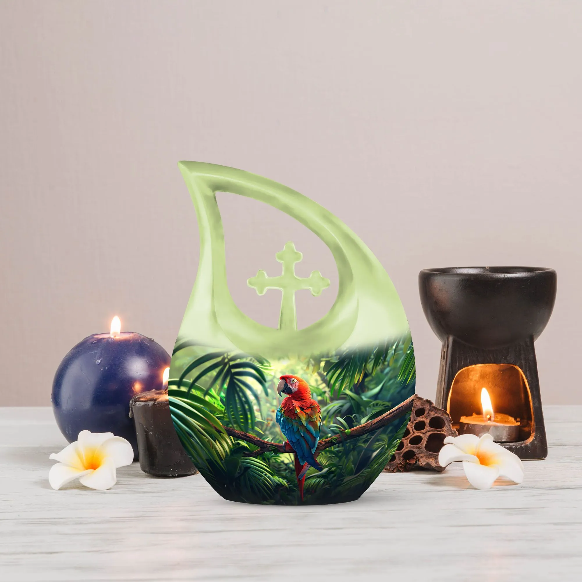 Companion Macaw Parrot Memorial, Distinctive Adult Urns for Cherished Memories