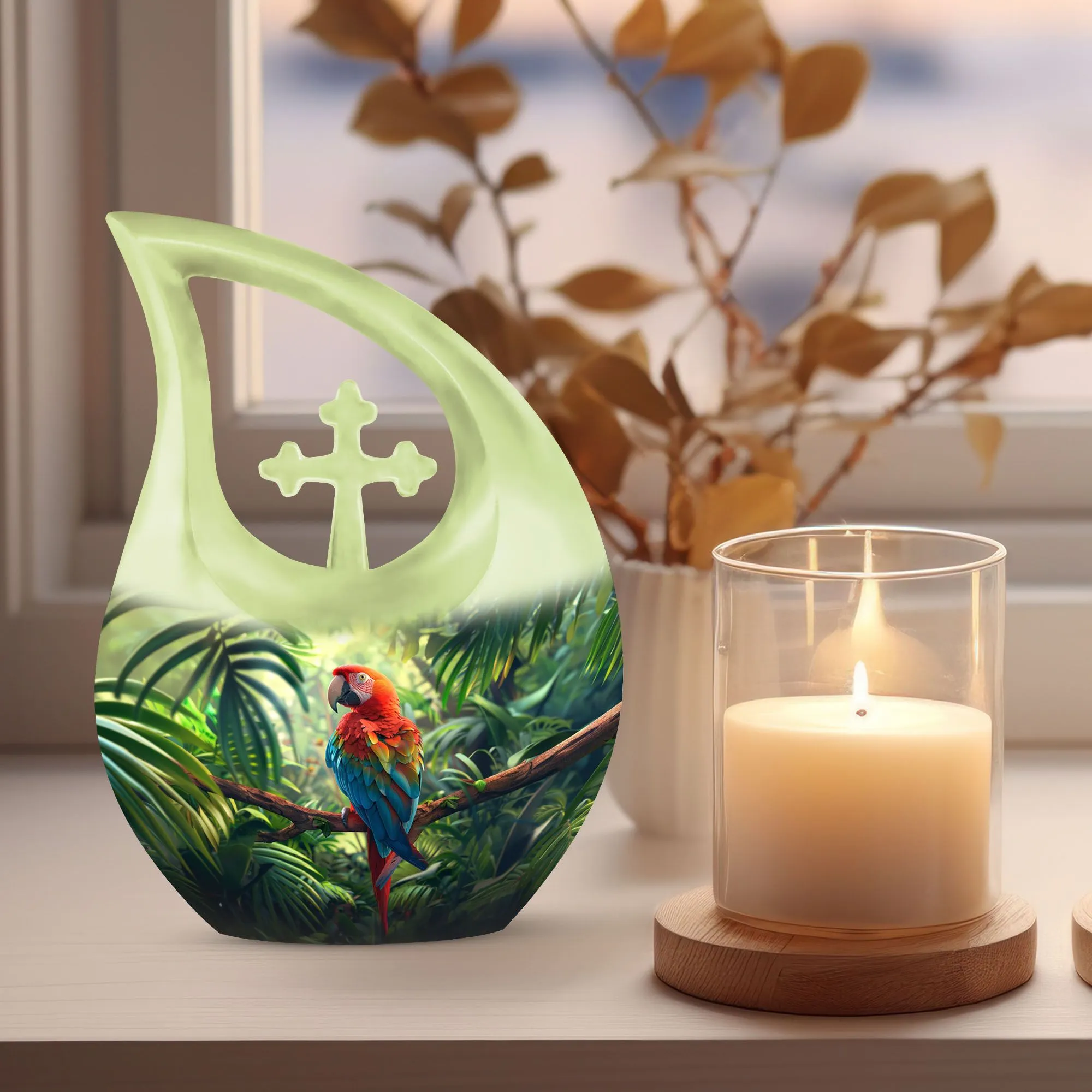 Companion Macaw Parrot Memorial, Distinctive Adult Urns for Cherished Memories