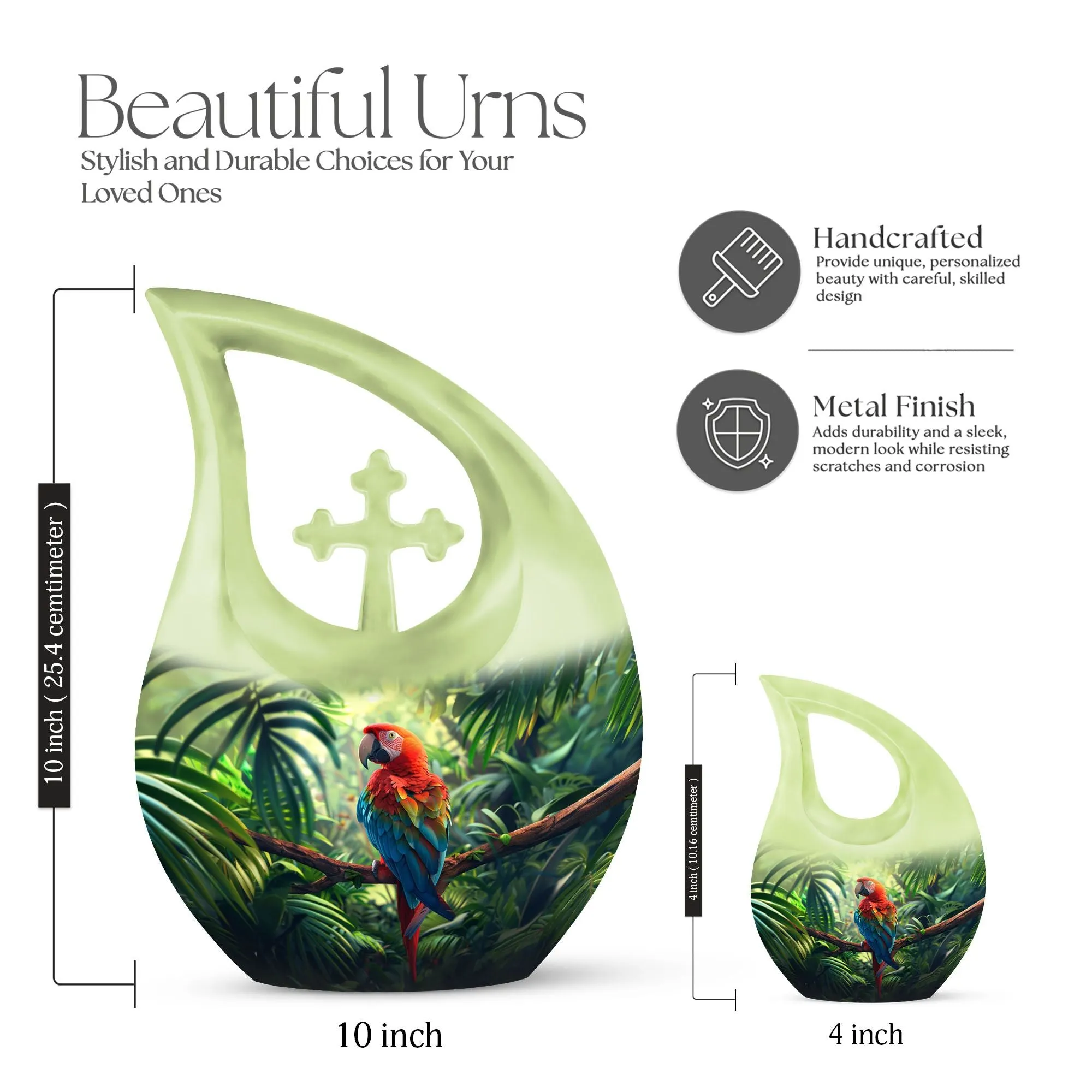 Companion Macaw Parrot Memorial, Distinctive Adult Urns for Cherished Memories