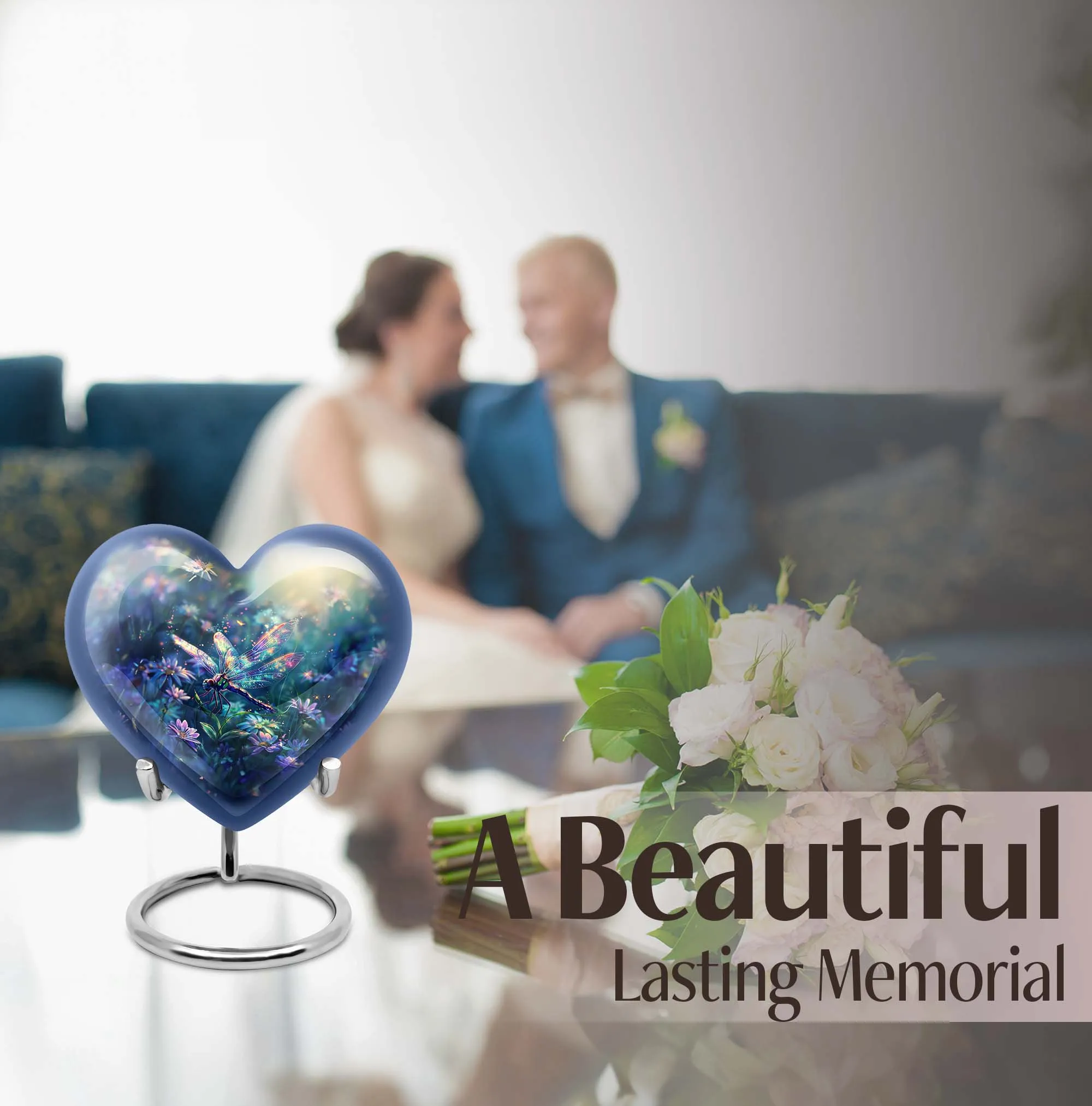 Cosmic Dragonfly Eternity - 10-Inch Aluminium Memorial Urn for Human Ashes