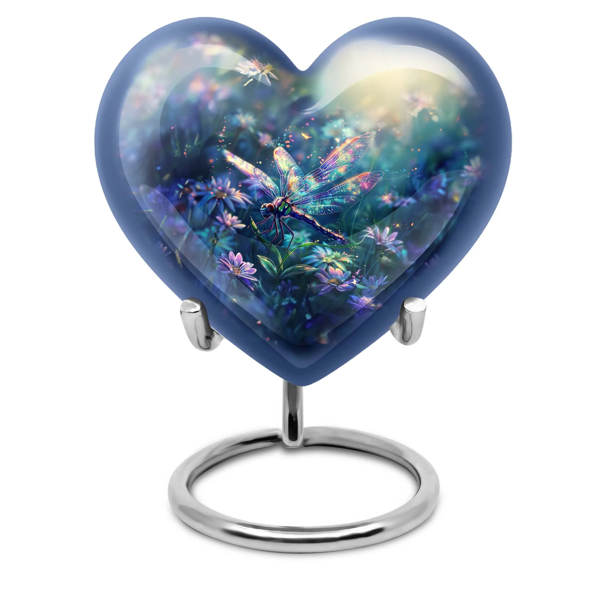 Cosmic Dragonfly Eternity - 10-Inch Aluminium Memorial Urn for Human Ashes