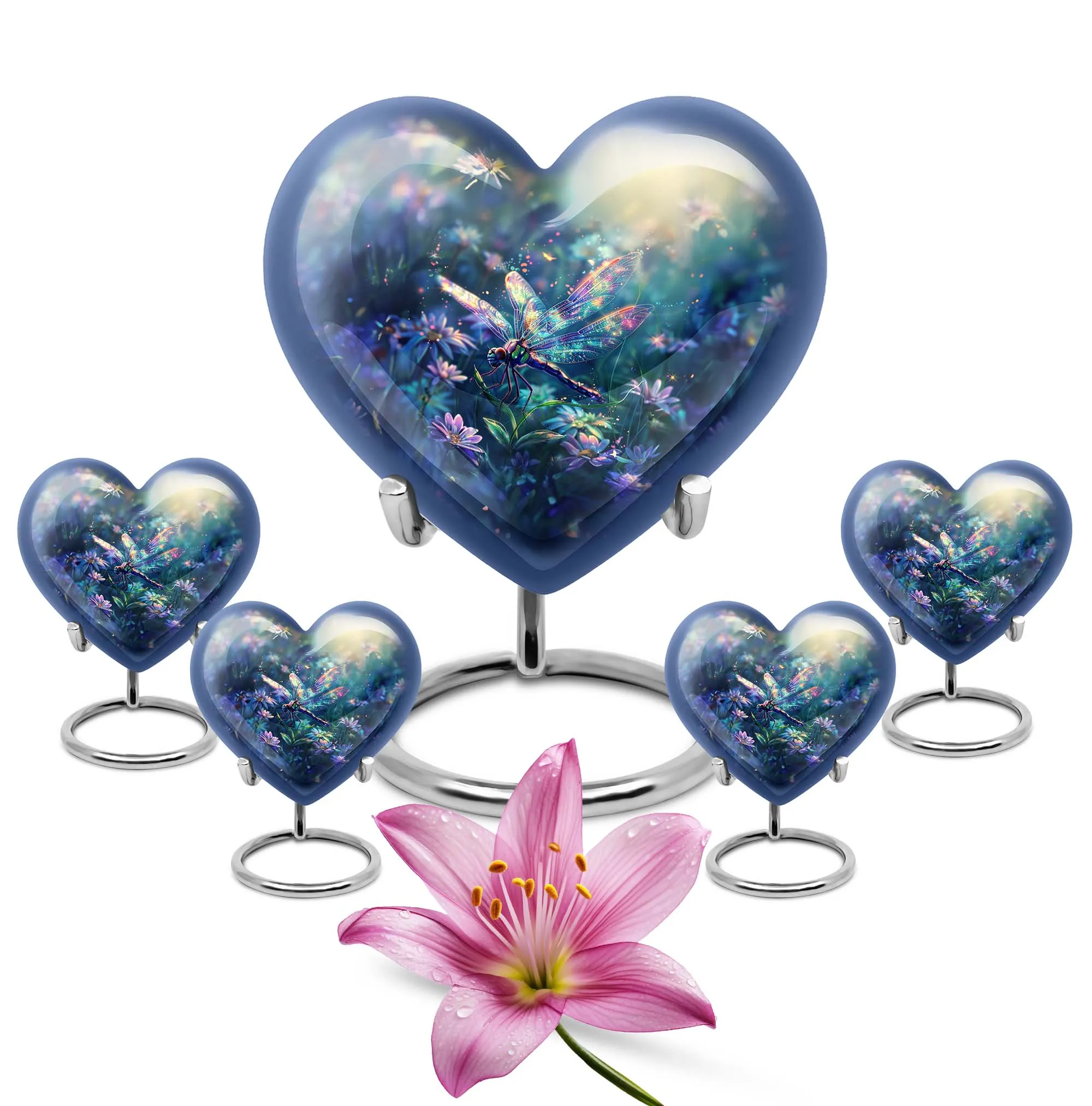 Cosmic Dragonfly Eternity - 10-Inch Aluminium Memorial Urn for Human Ashes