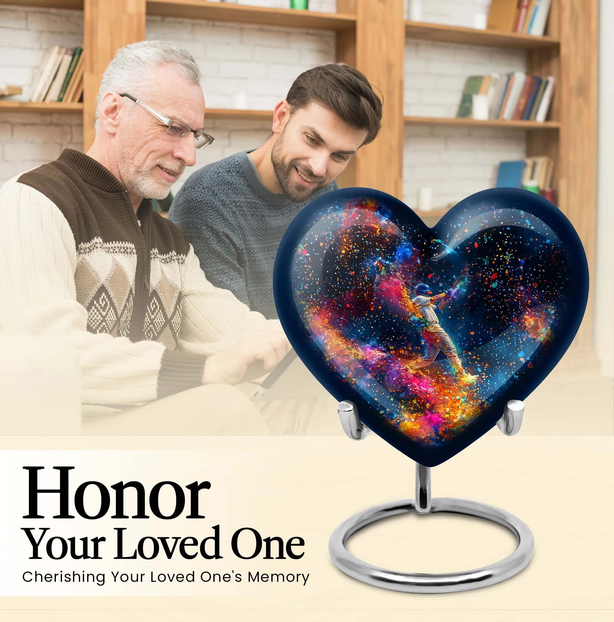 Cremation Commemoration: Large, Heart-Themed Baseball Urn