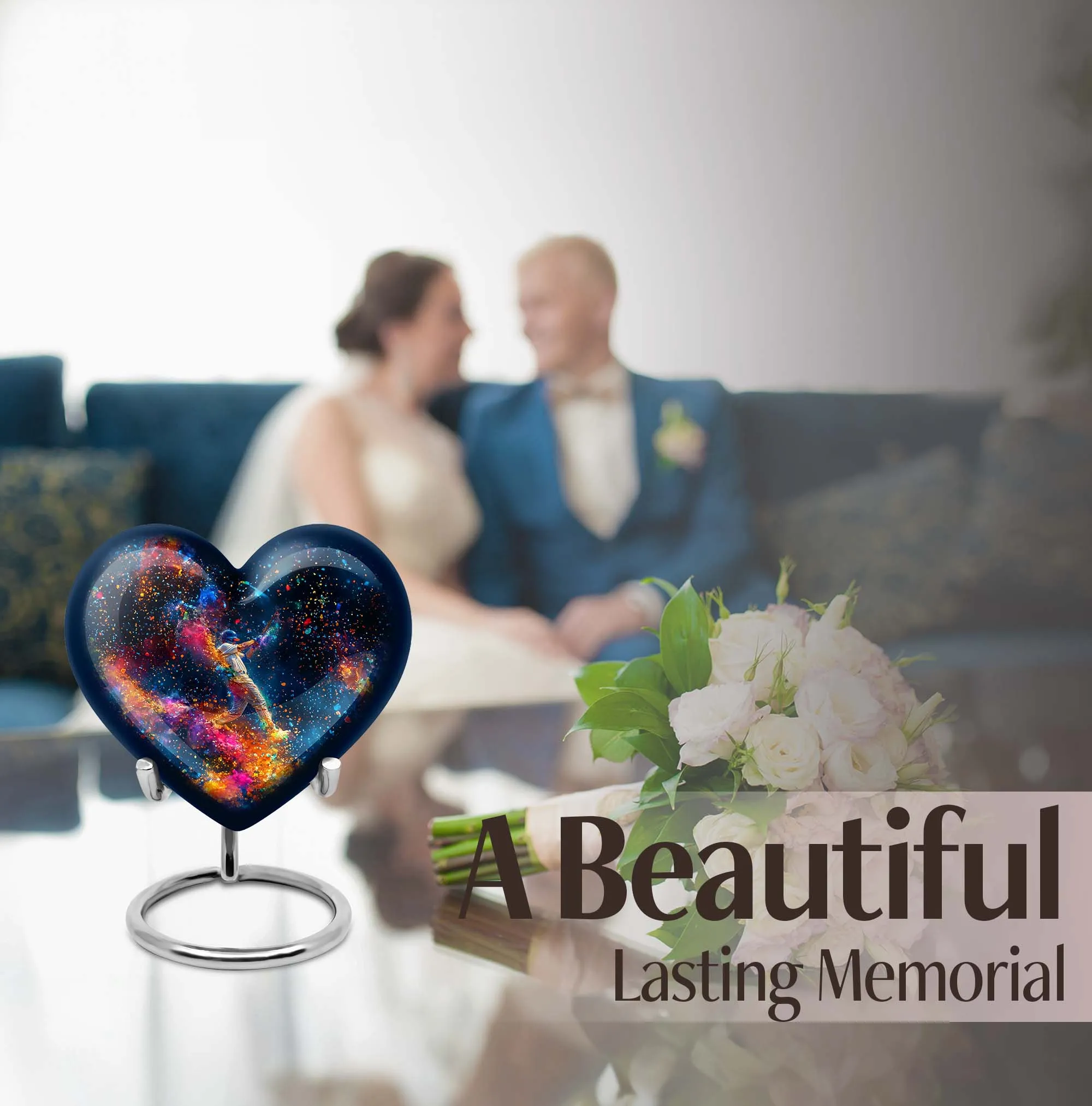 Cremation Commemoration: Large, Heart-Themed Baseball Urn