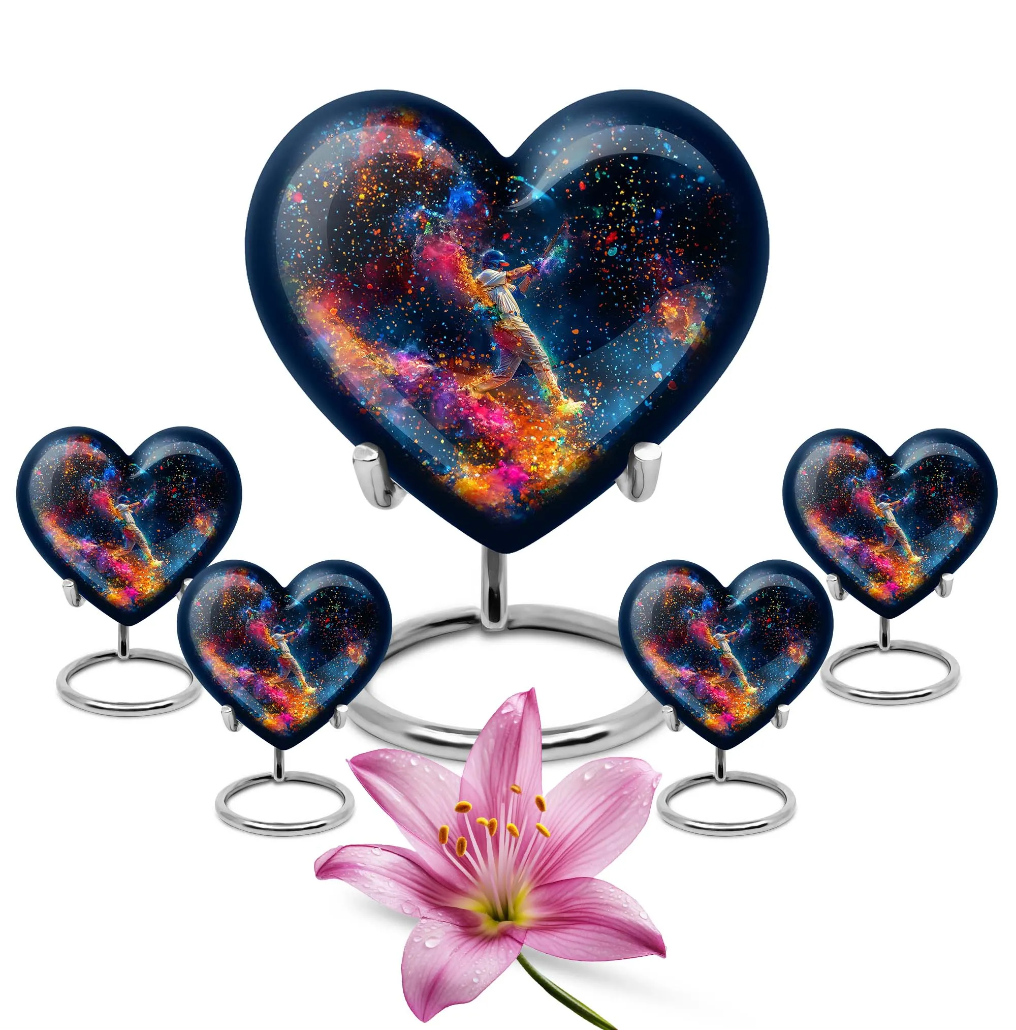 Cremation Commemoration: Large, Heart-Themed Baseball Urn
