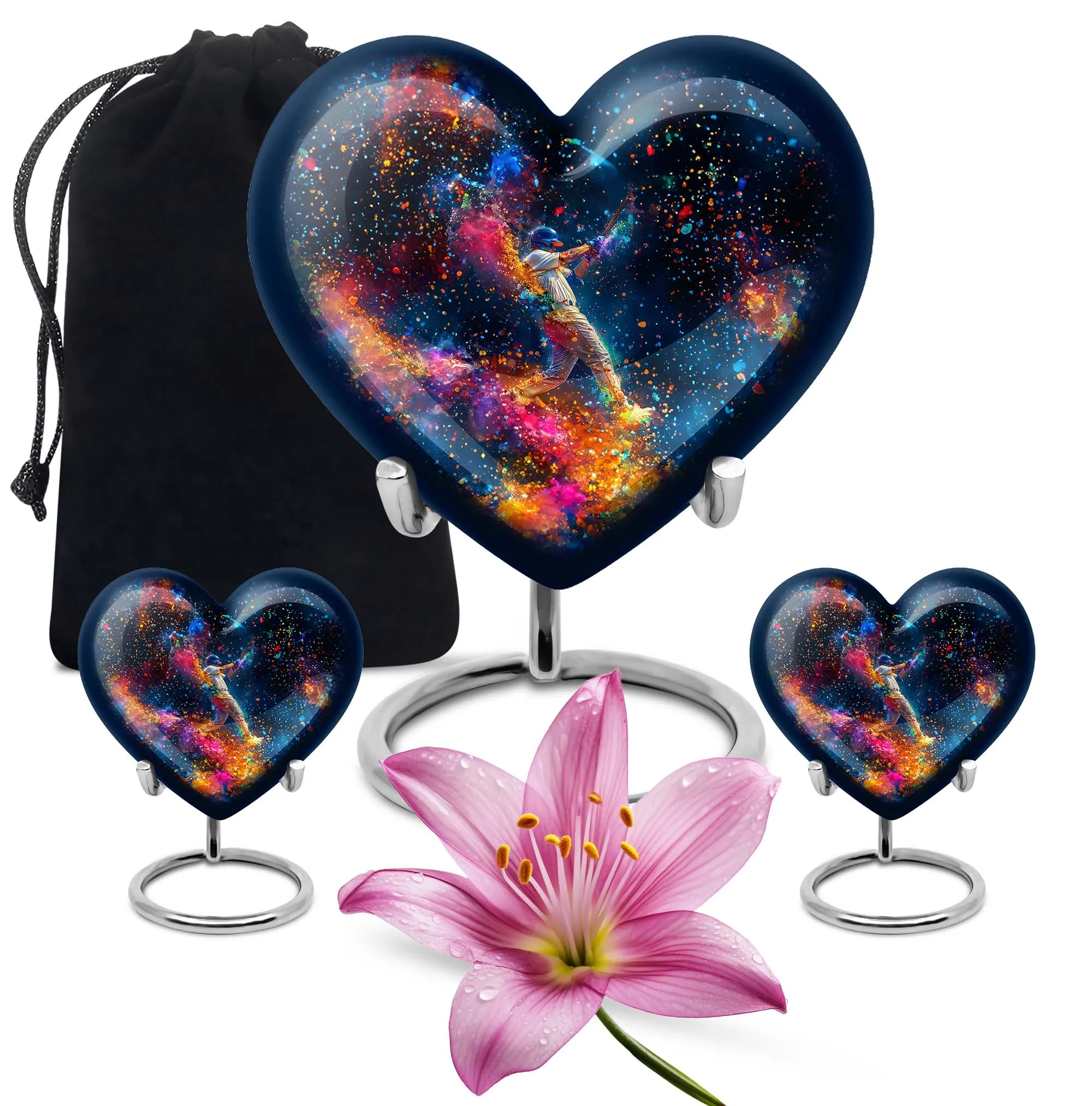 Cremation Commemoration: Large, Heart-Themed Baseball Urn