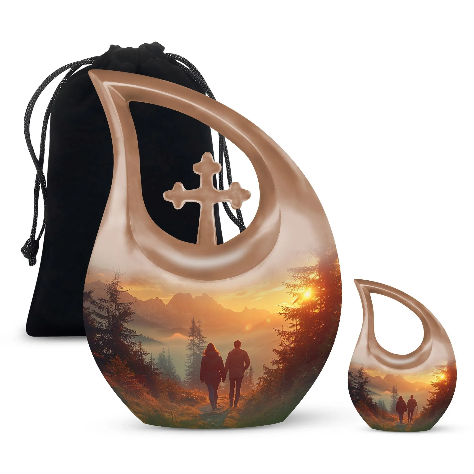 Cross Drop Dawn's Gentle Embrace Remembrance Urn