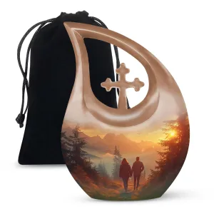 Cross Drop Dawn's Gentle Embrace Remembrance Urn