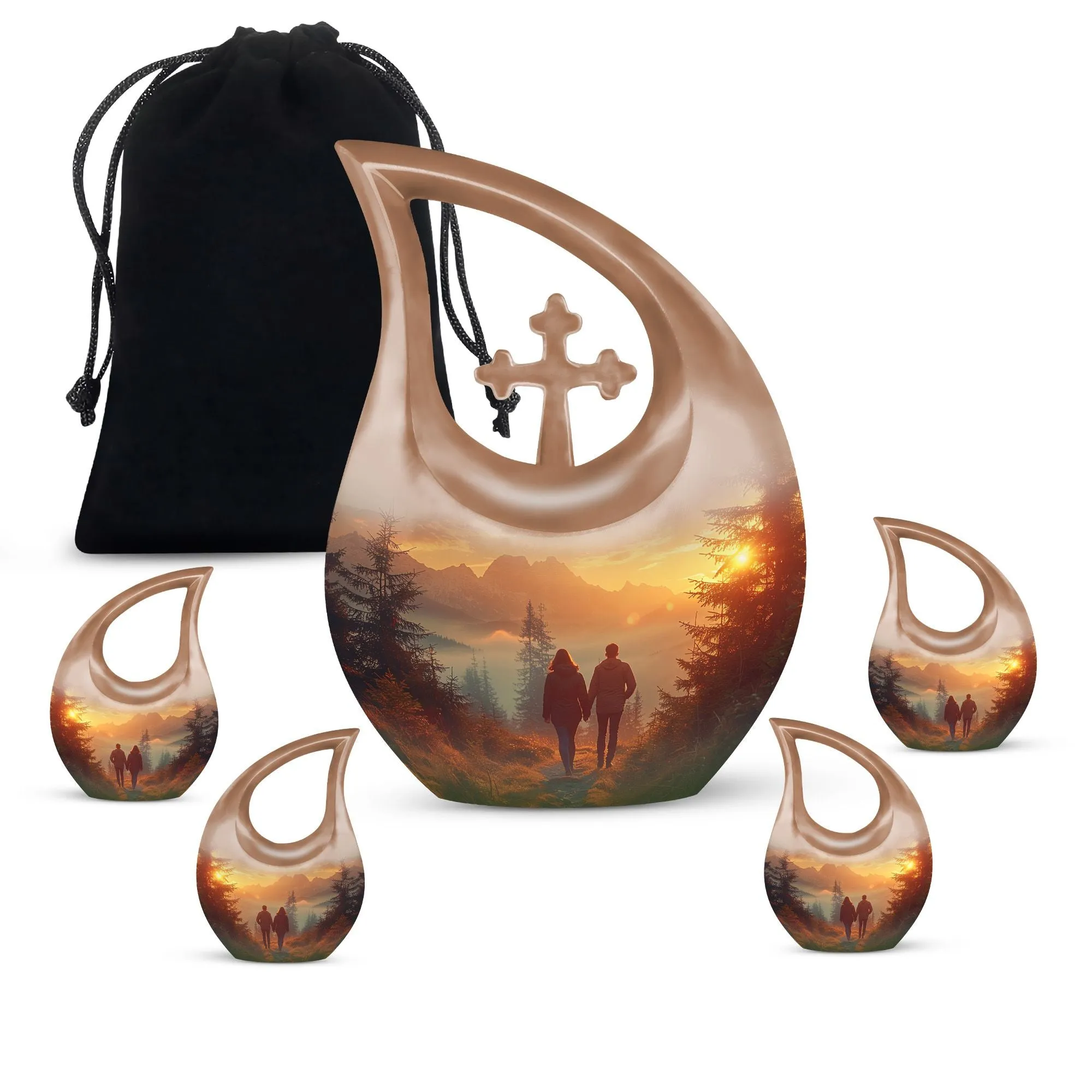 Cross Drop Dawn's Gentle Embrace Remembrance Urn