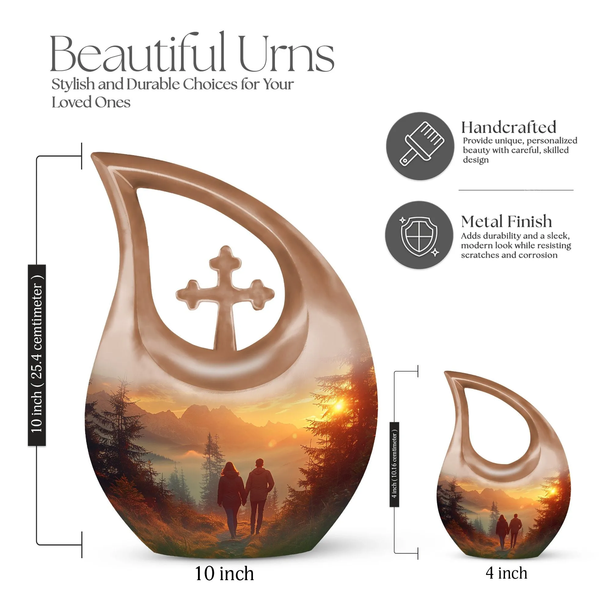 Cross Drop Dawn's Gentle Embrace Remembrance Urn