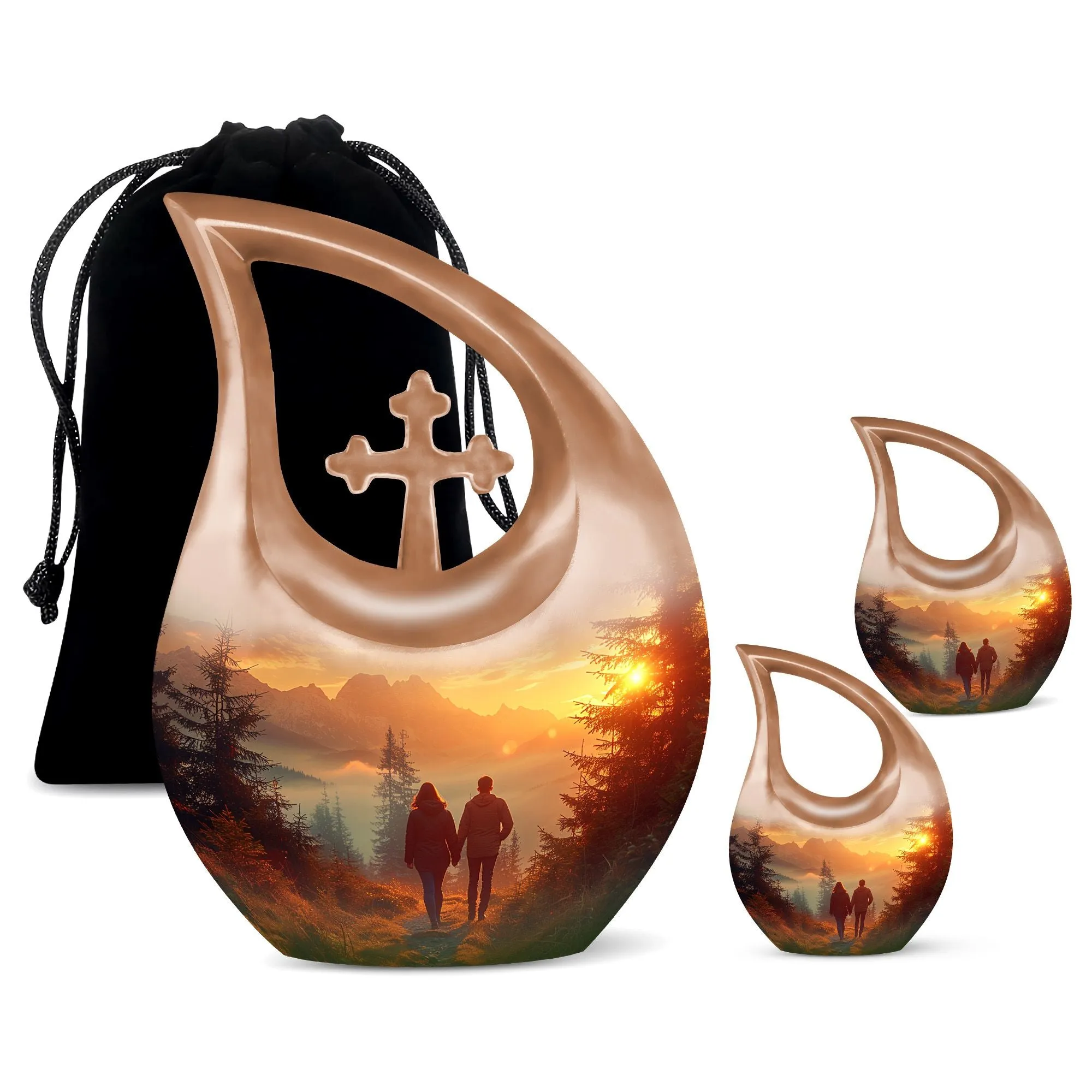 Cross Drop Dawn's Gentle Embrace Remembrance Urn