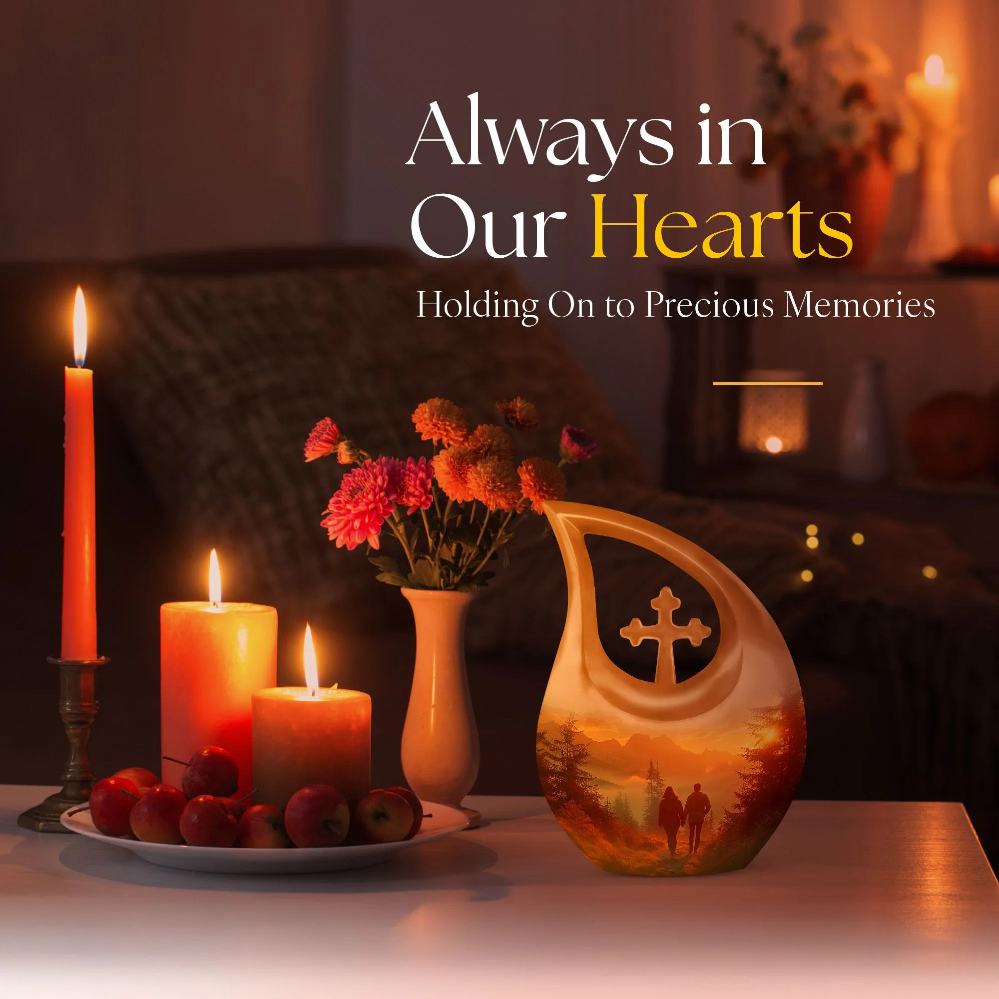Cross Drop Dawn's Gentle Embrace Remembrance Urn
