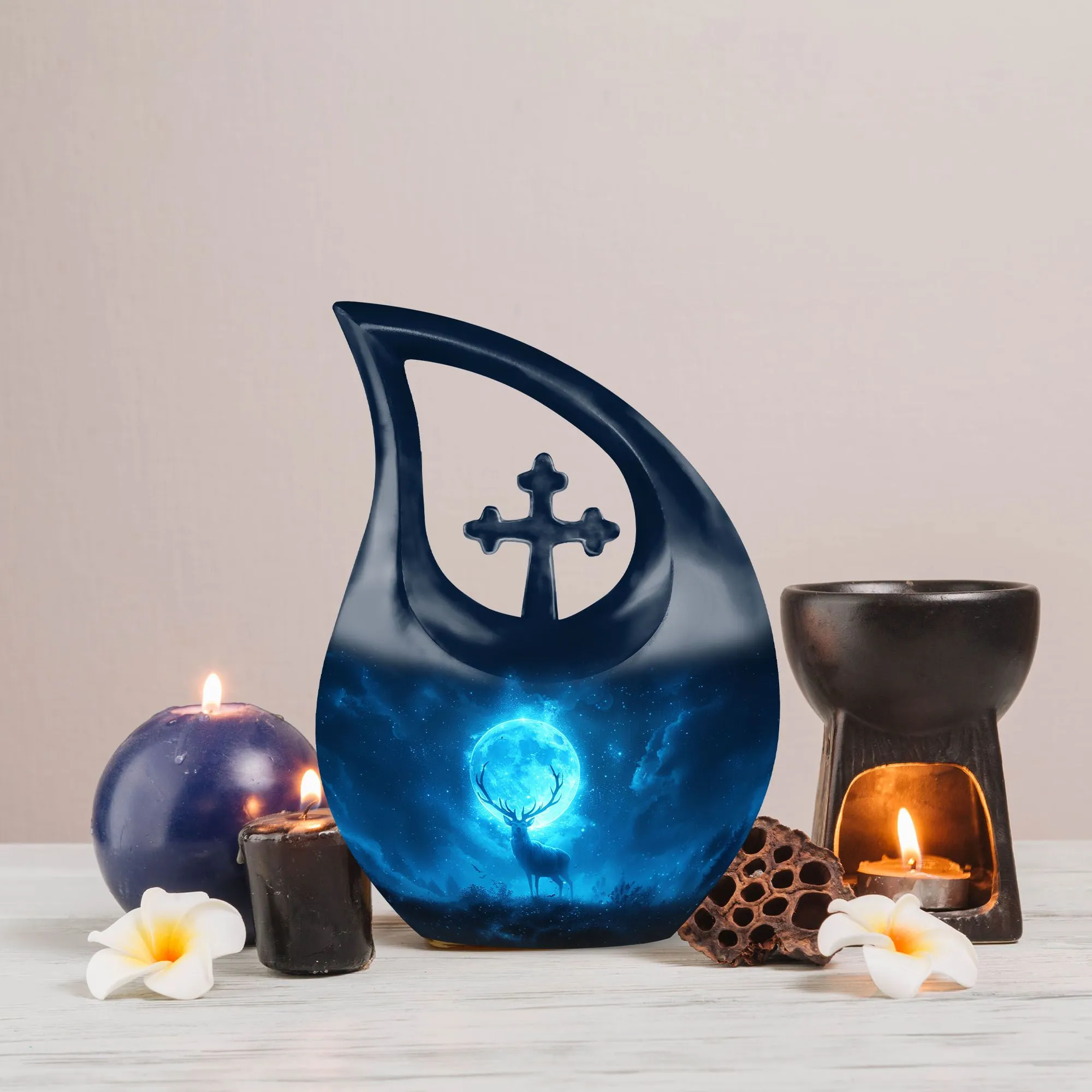 Deer Adornment containers to hold cremated ashes modern urn
