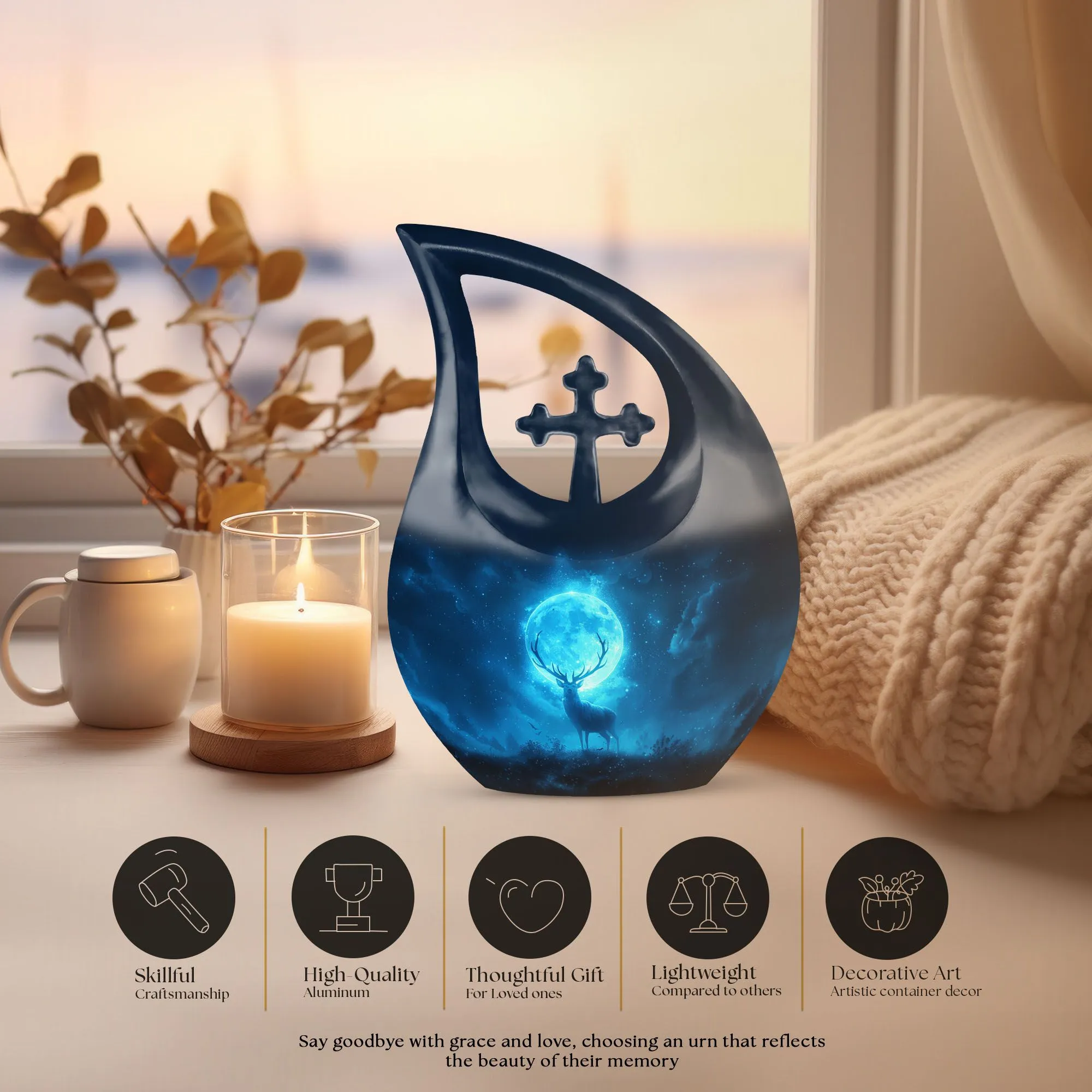 Deer Adornment containers to hold cremated ashes modern urn