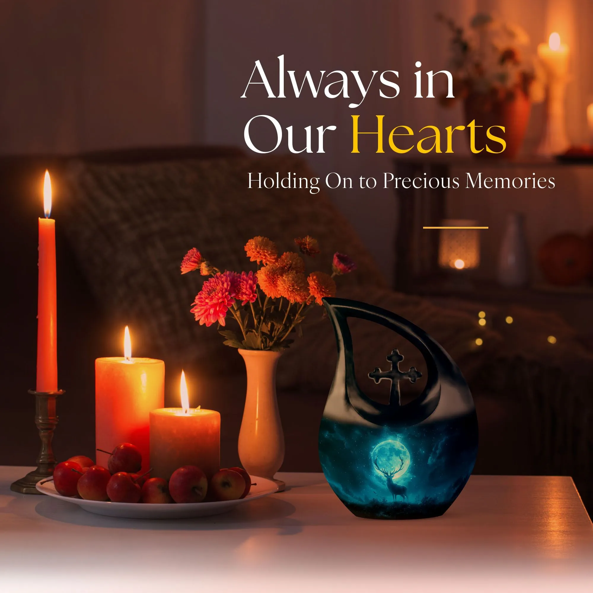 Deer Adornment containers to hold cremated ashes modern urn