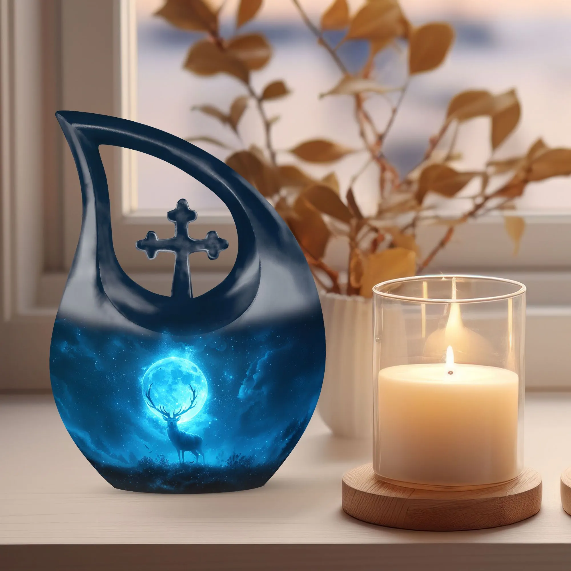 Deer Adornment containers to hold cremated ashes modern urn