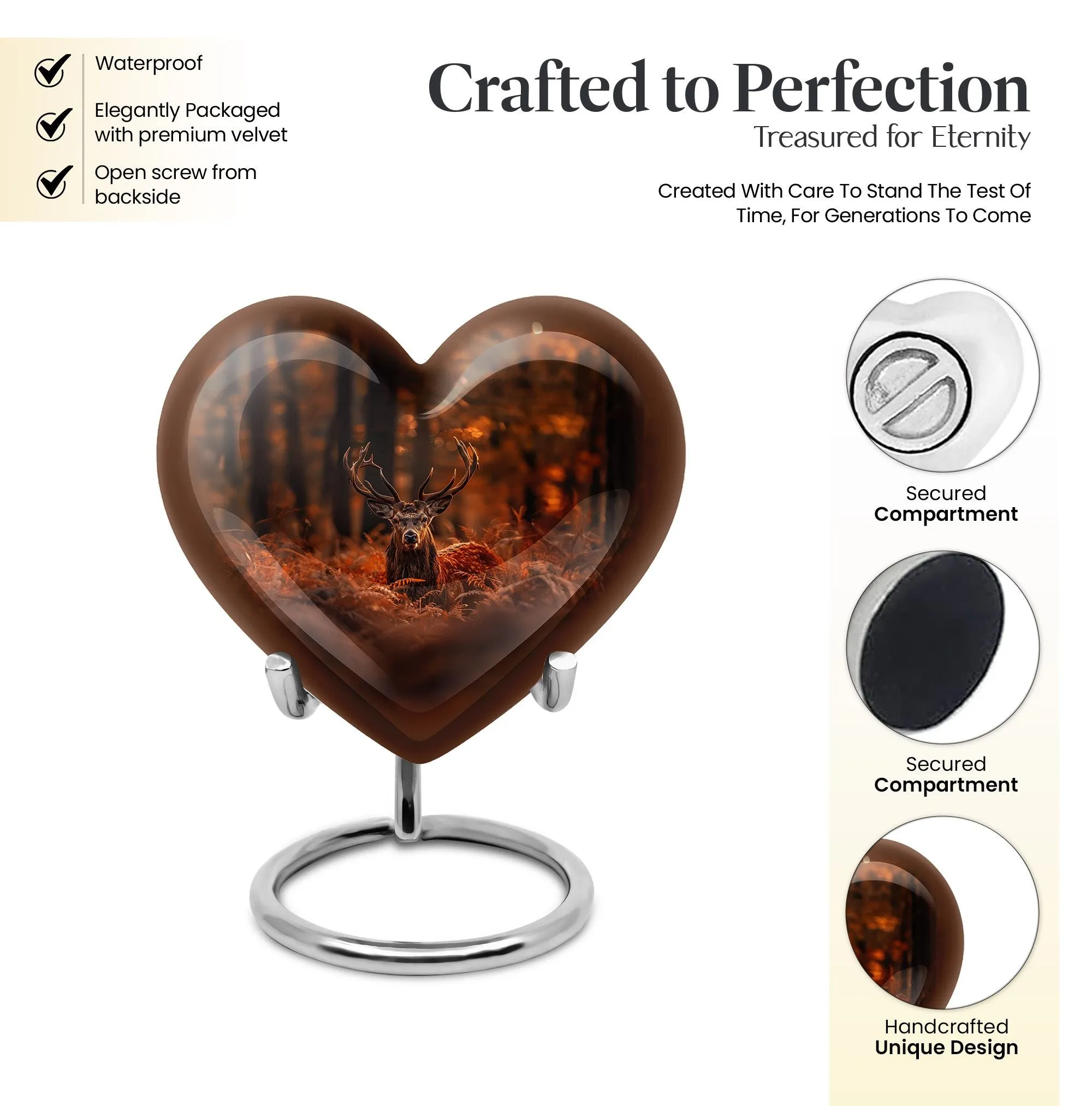 Deer Tribute Cremation Urn with Sophisticated Magnificence
