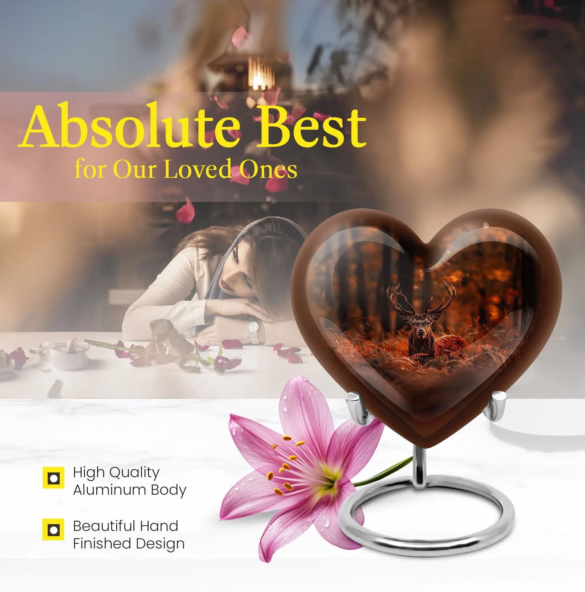 Deer Tribute Cremation Urn with Sophisticated Magnificence